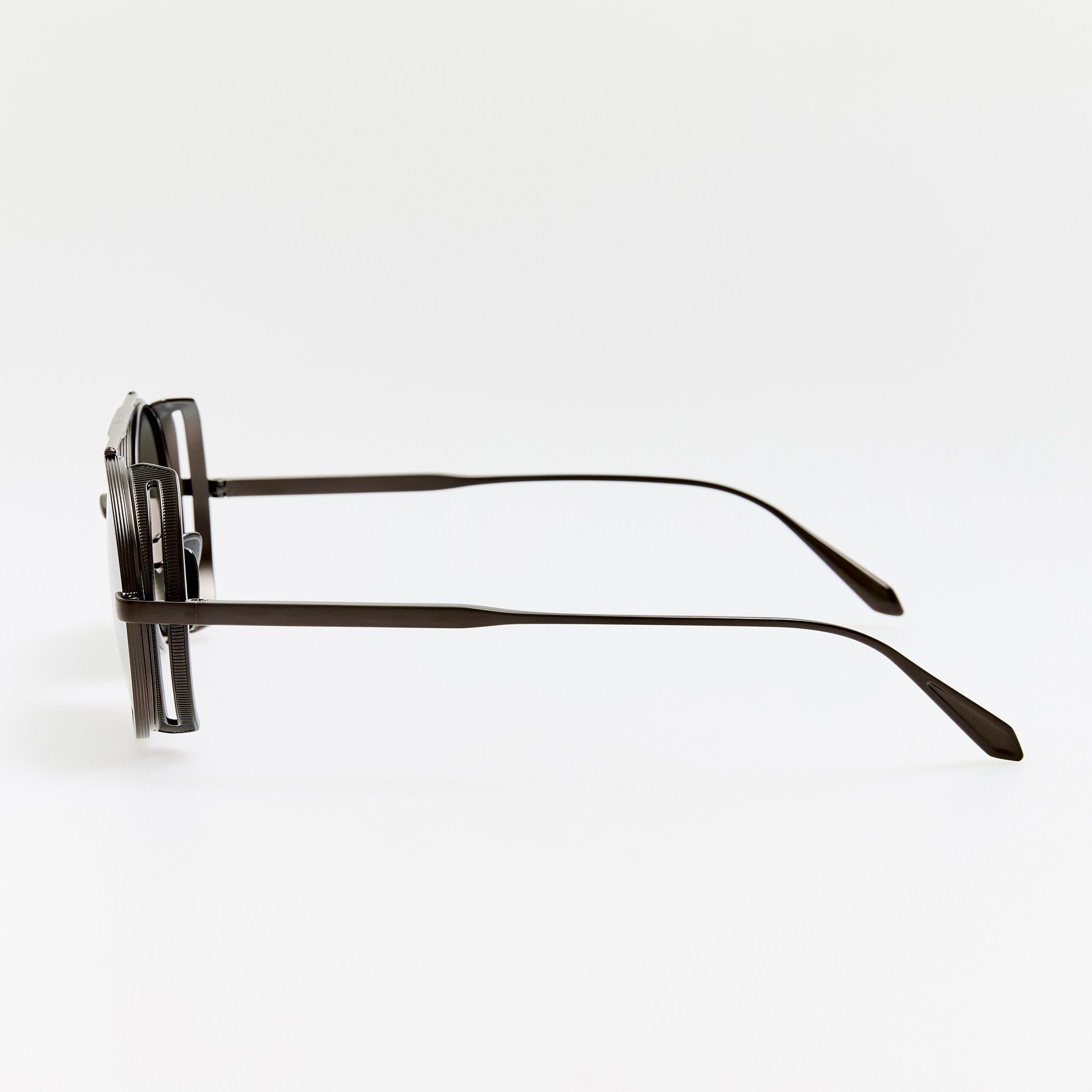 Baret Explorer Sunglasses in Matt Black Nickel - LINDA FARROW - Sunglasses -