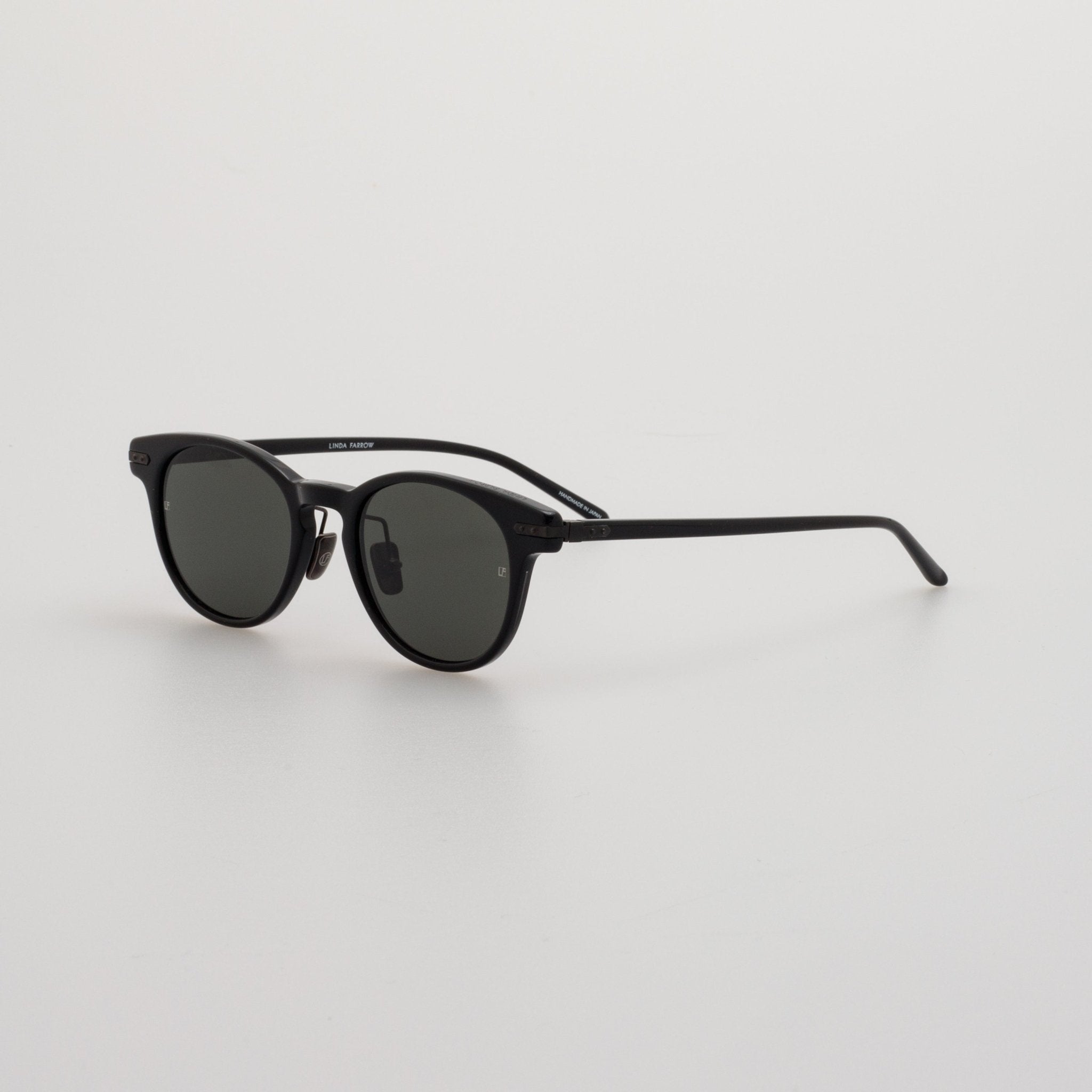 Bay Sunglasses in Black and Matt Nickel - LINDA FARROW - Sunglasses -