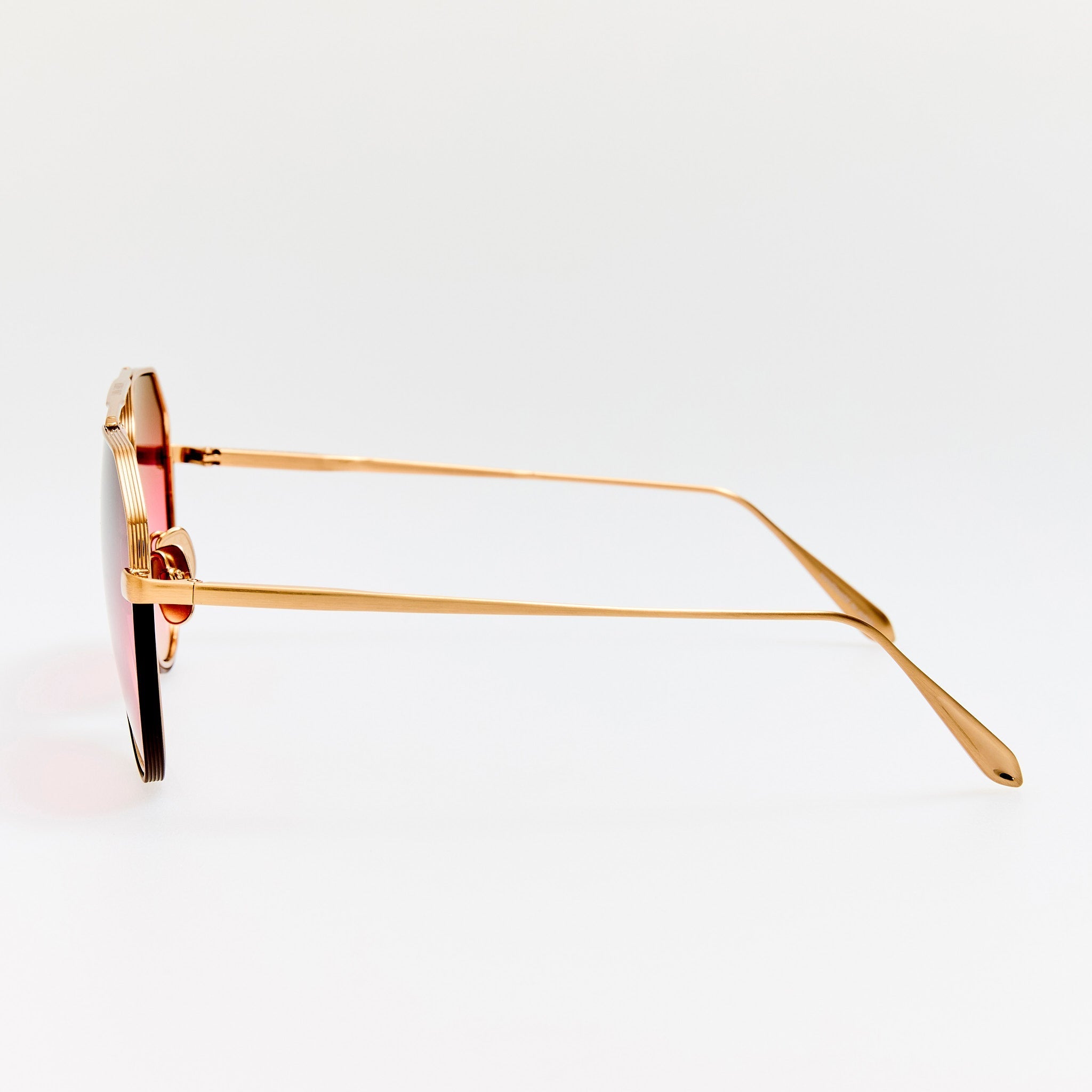 Bayer Sunglasses in Matt Champagne and Pink - LINDA FARROW - Sunglasses -