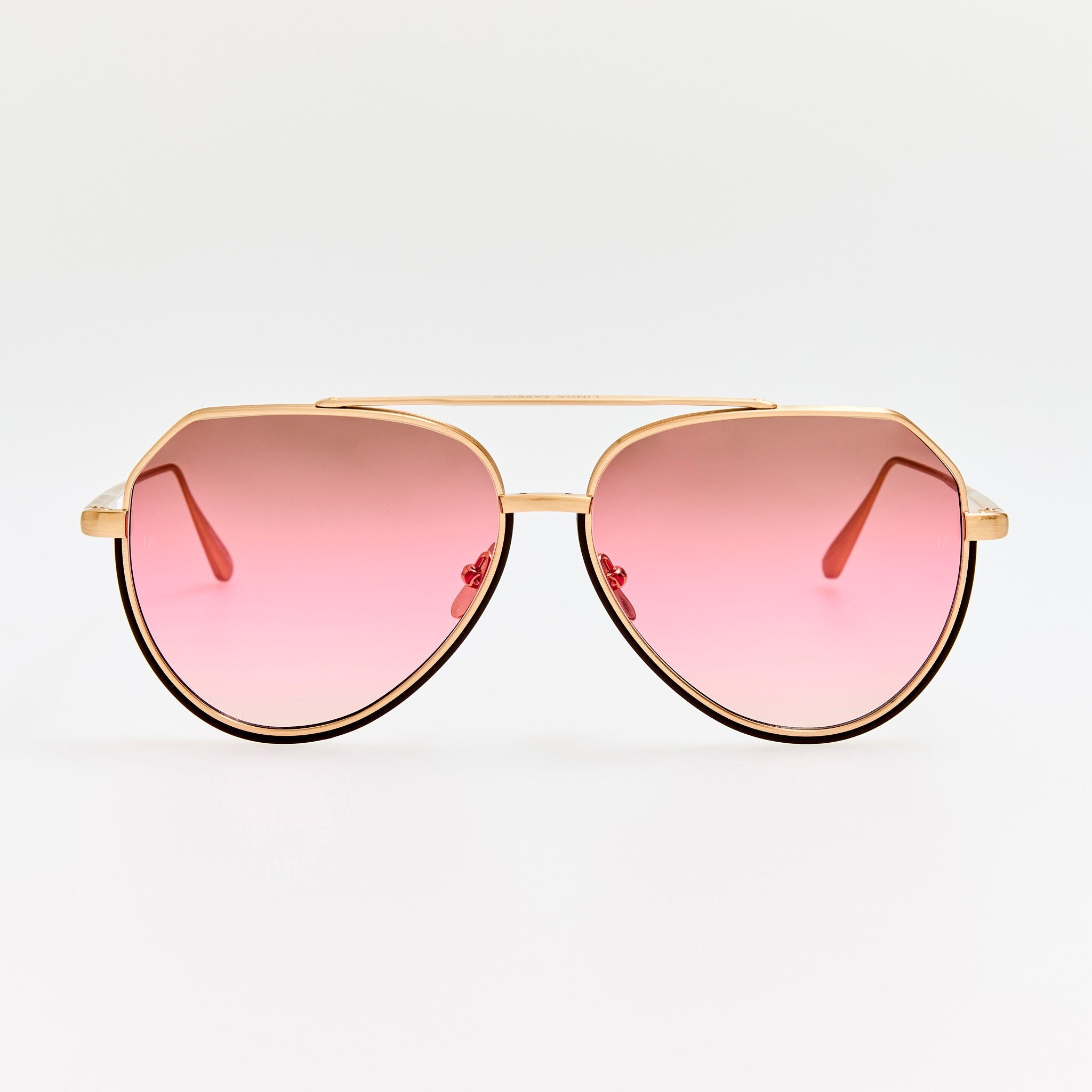 Bayer Sunglasses in Matt Champagne and Pink - LINDA FARROW - Sunglasses -