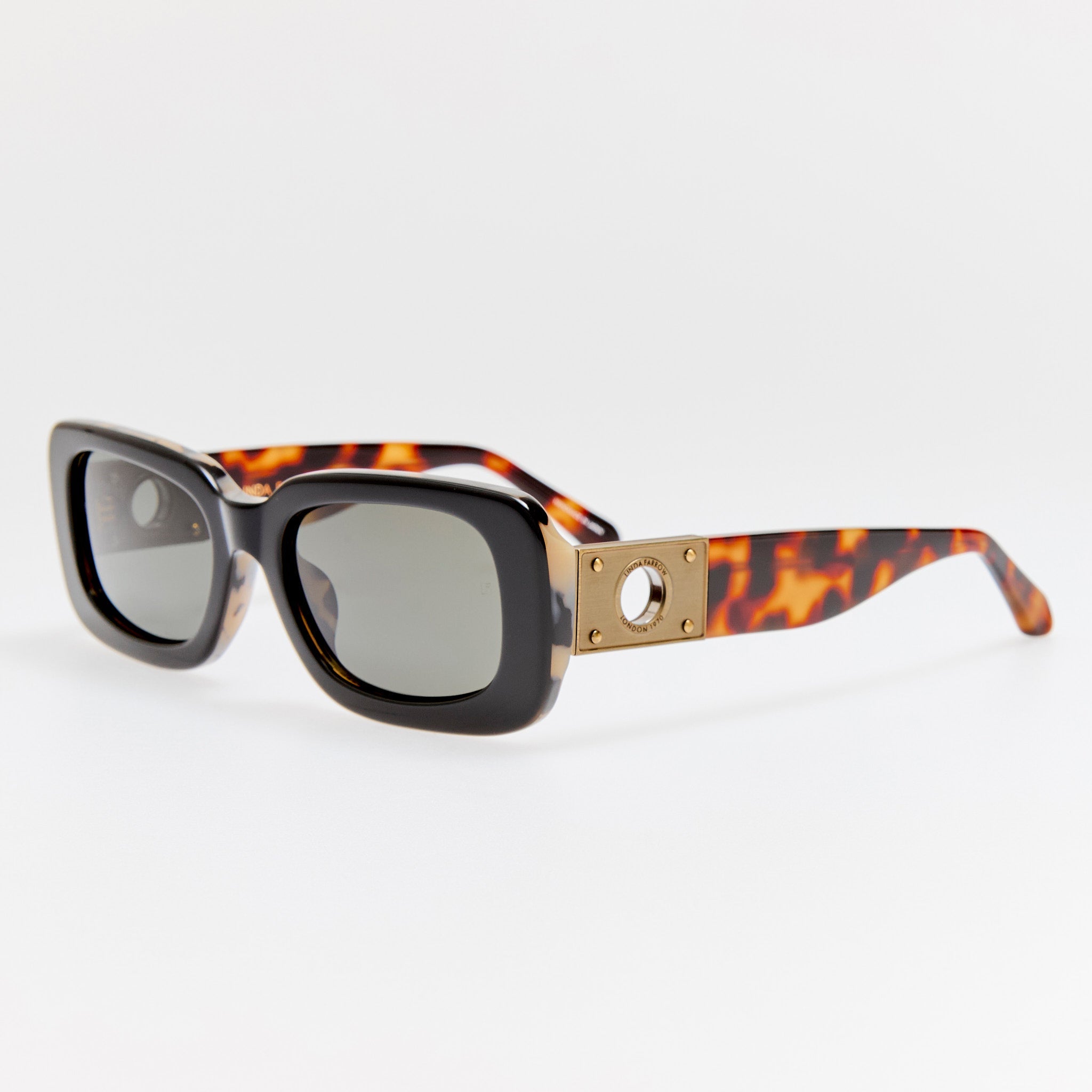 Belle Sunglasses in Black and Tortoiseshell - LINDA FARROW - Sunglasses -