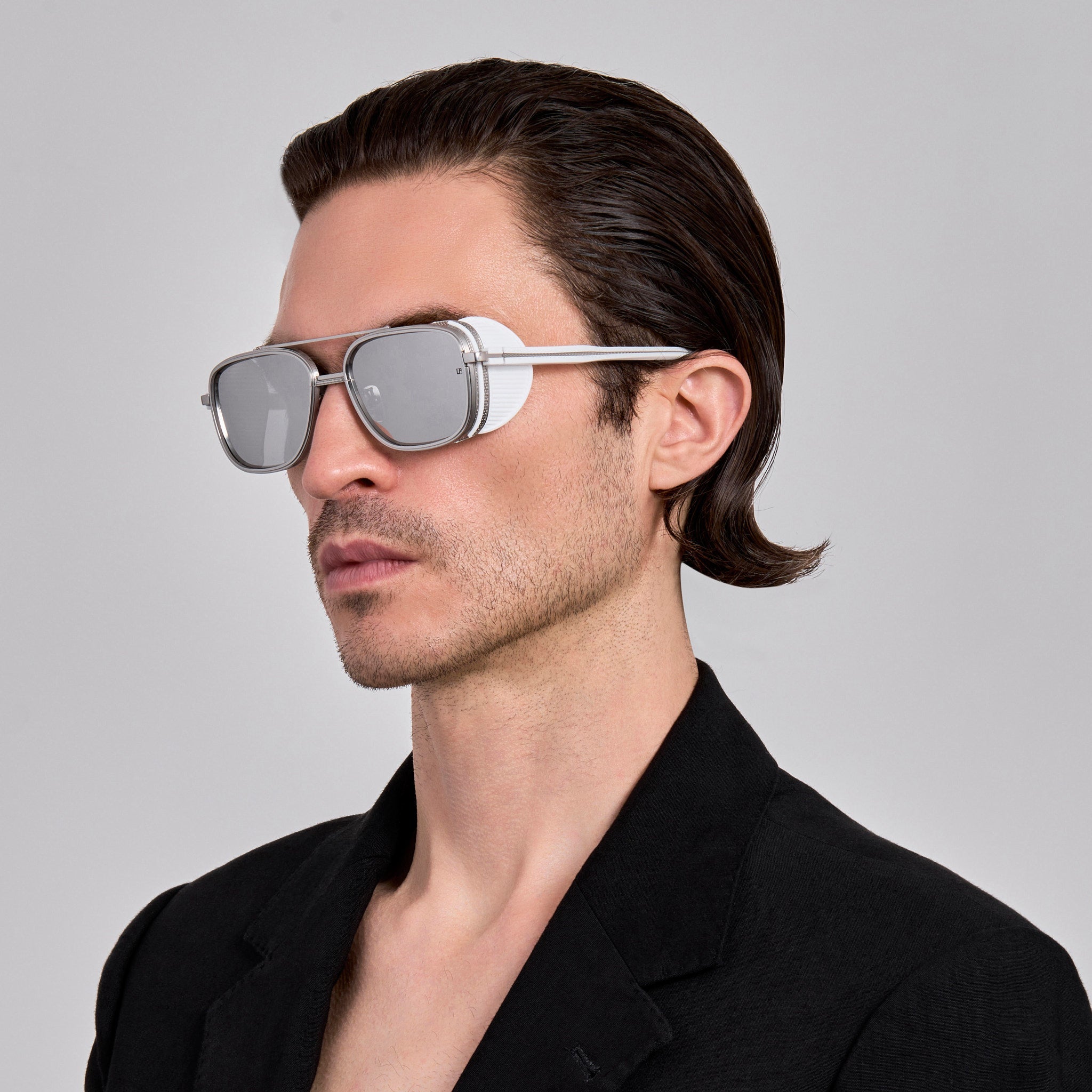 Boyd Explorer Sunglasses in 22K White Gold and Platinum - LINDA FARROW - Sunglasses -
