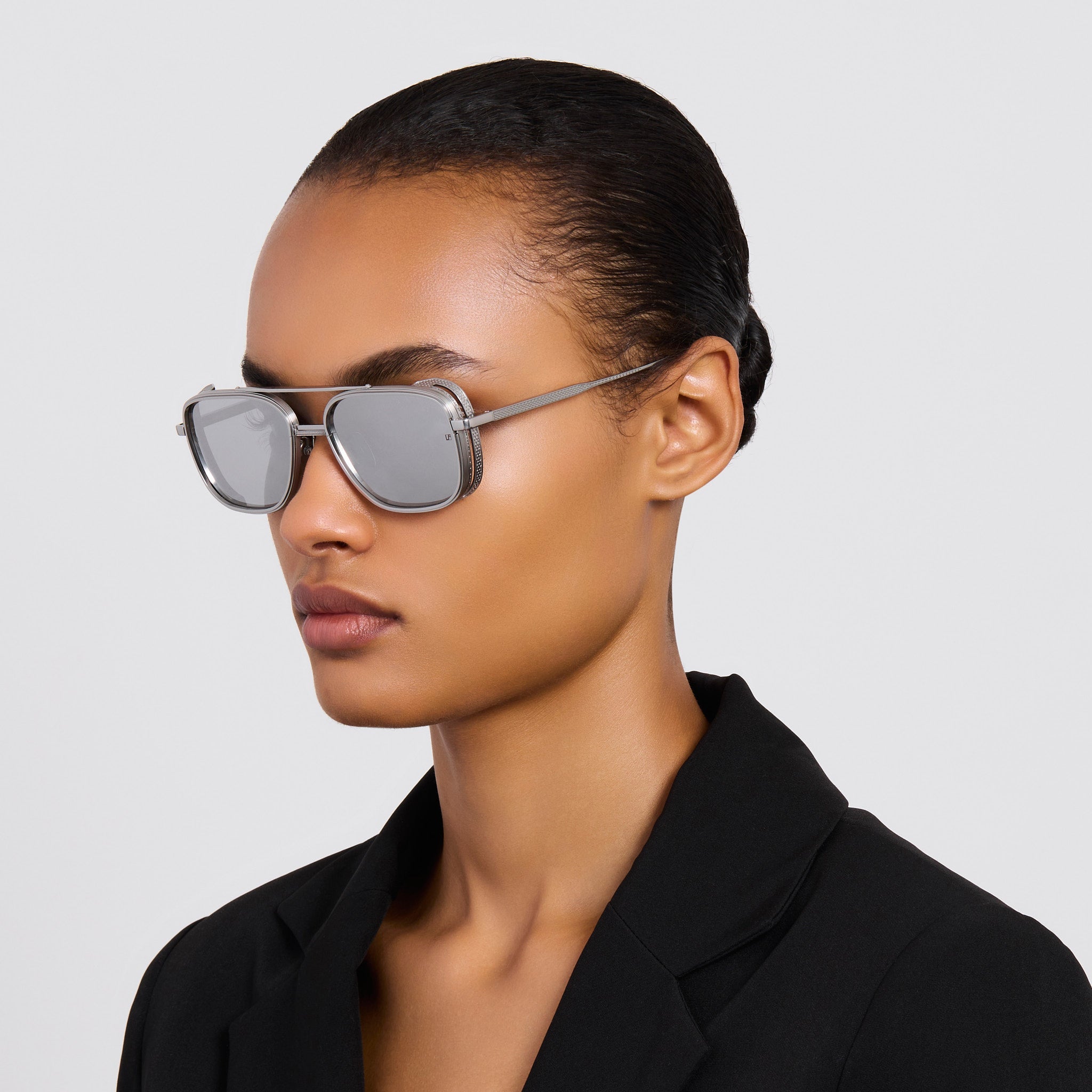 Boyd Explorer Sunglasses in 22K White Gold and Platinum - LINDA FARROW - Sunglasses -