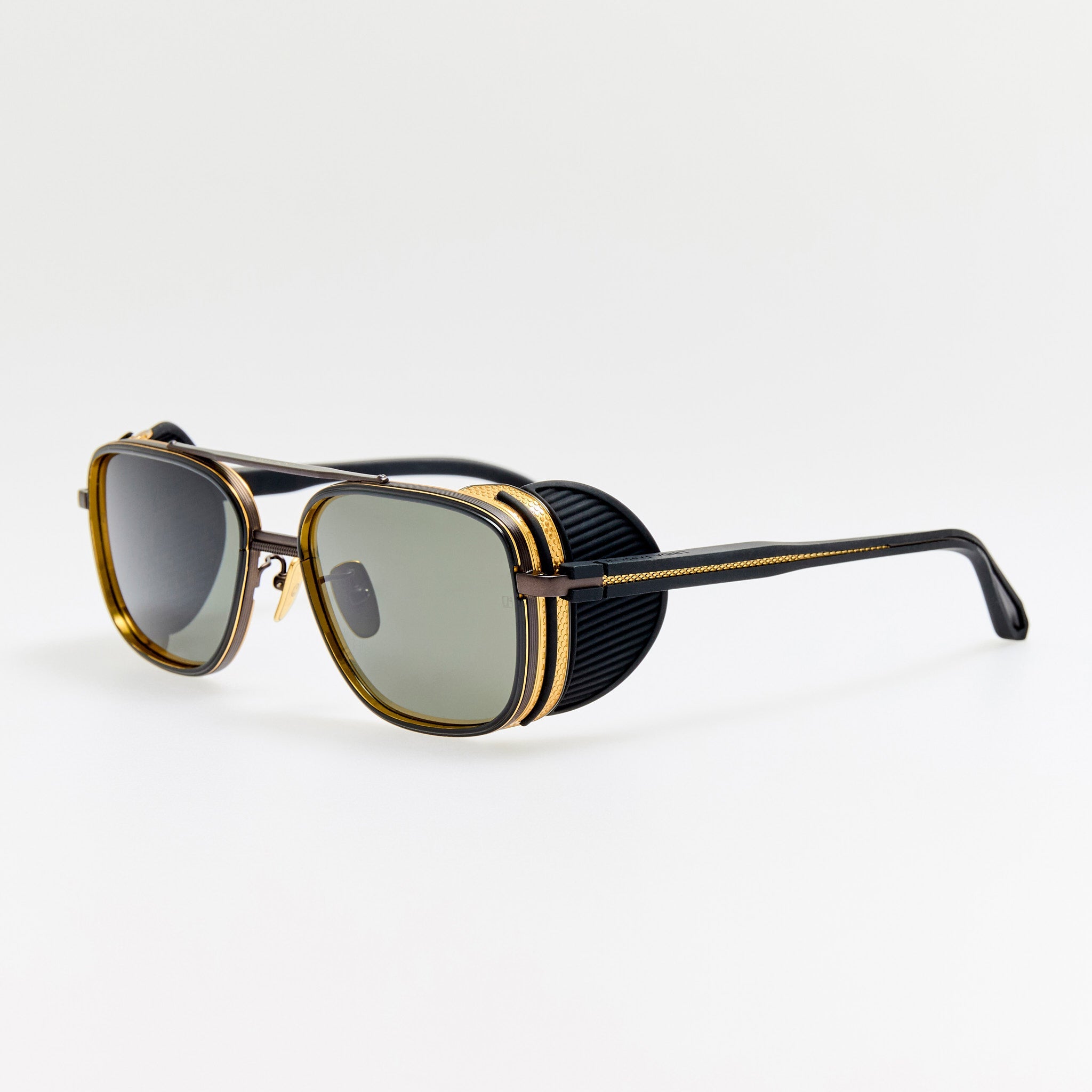 Boyd Explorer Sunglasses in Matt Nickel and 22K Gold - LINDA FARROW - Sunglasses -