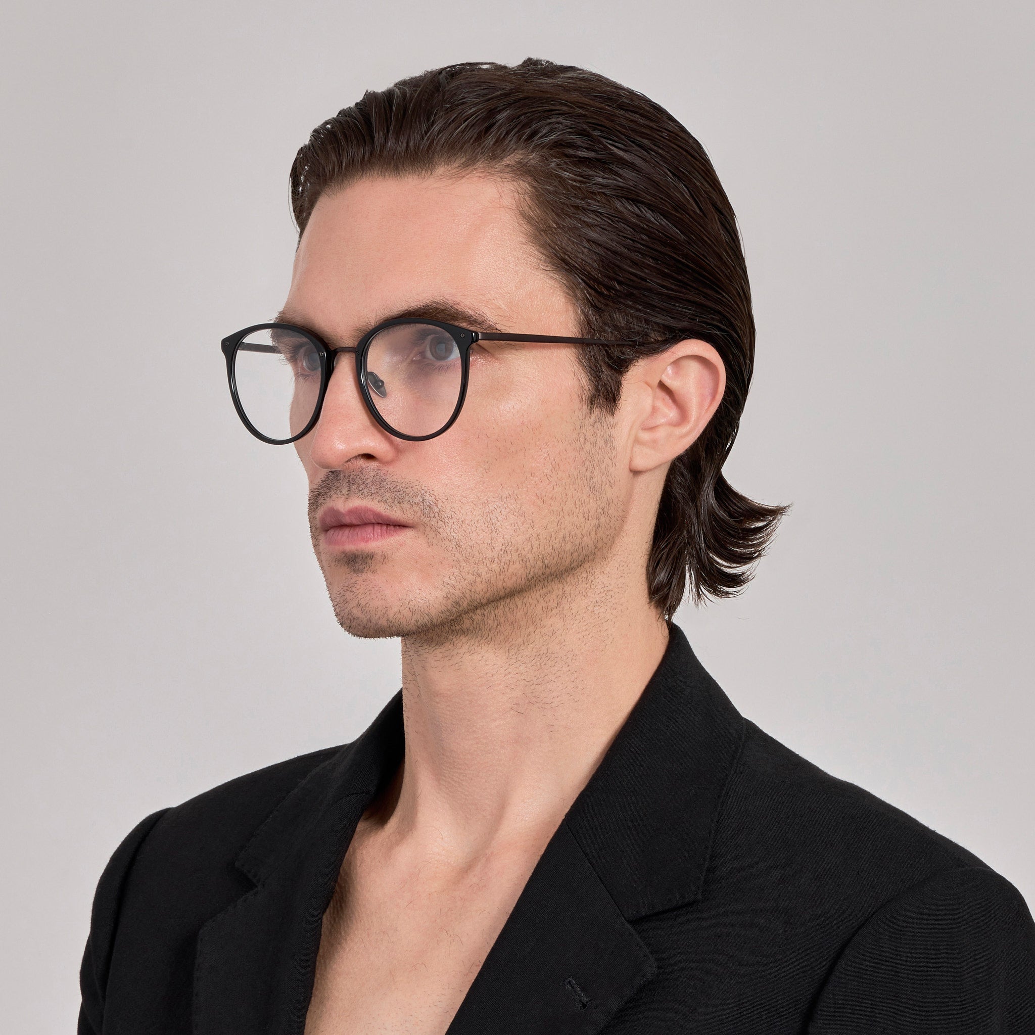 Calthorpe Optical Frame in Black and Nickel - LINDA FARROW - Optical Frame -