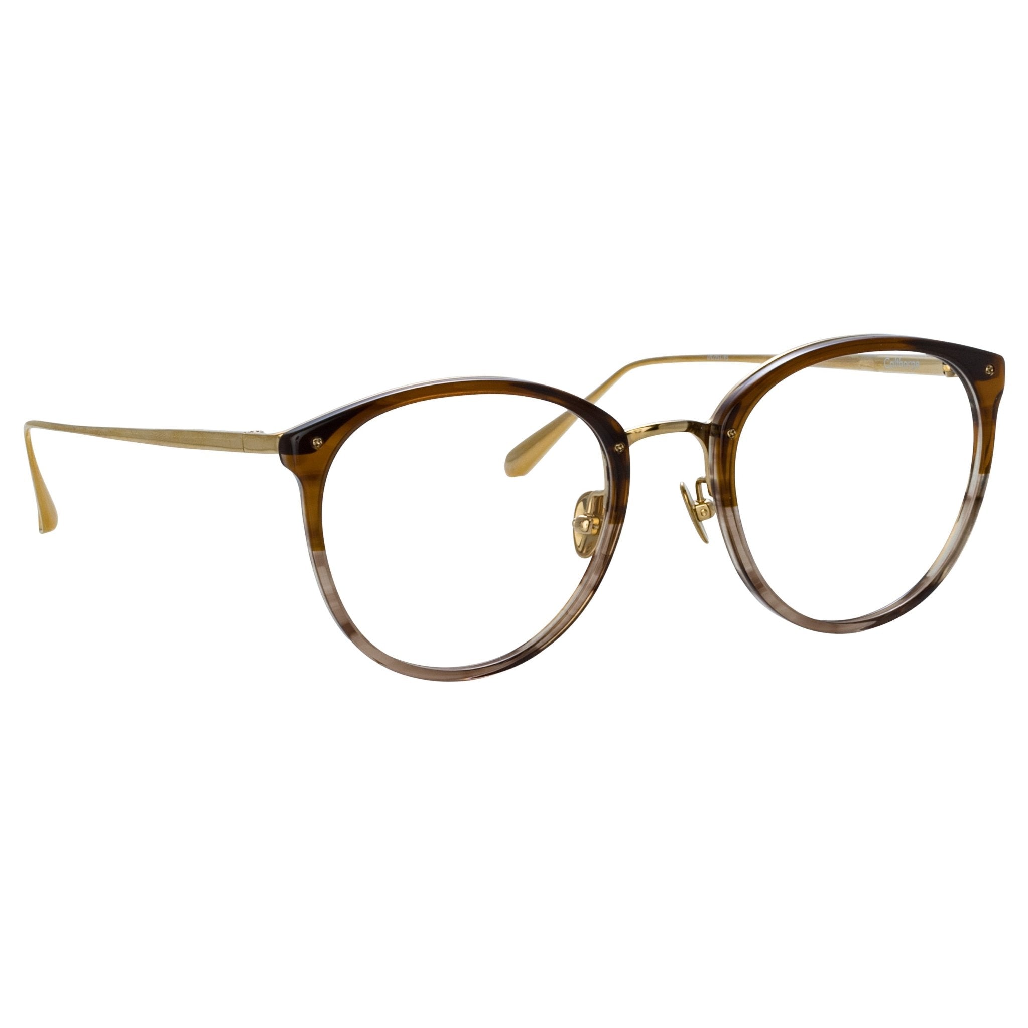 Calthorpe Optical Frame in Caramel Horn - LINDA FARROW - Optical Frame -