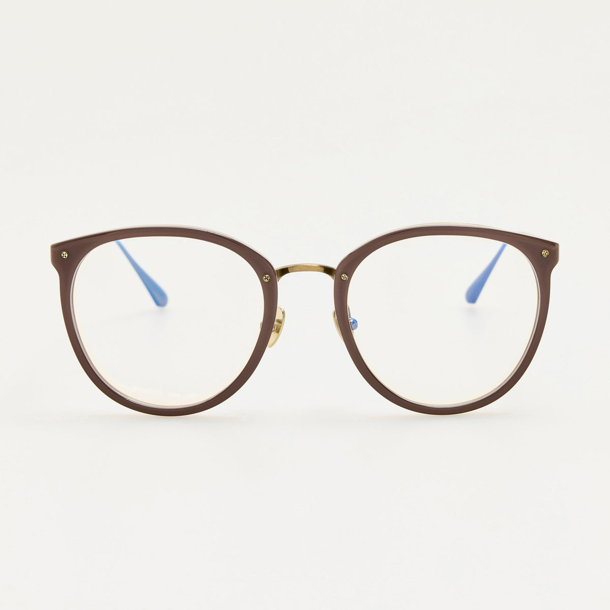 Calthorpe Optical in Antique Gold and Taupe - LINDA FARROW-Optical Frame-