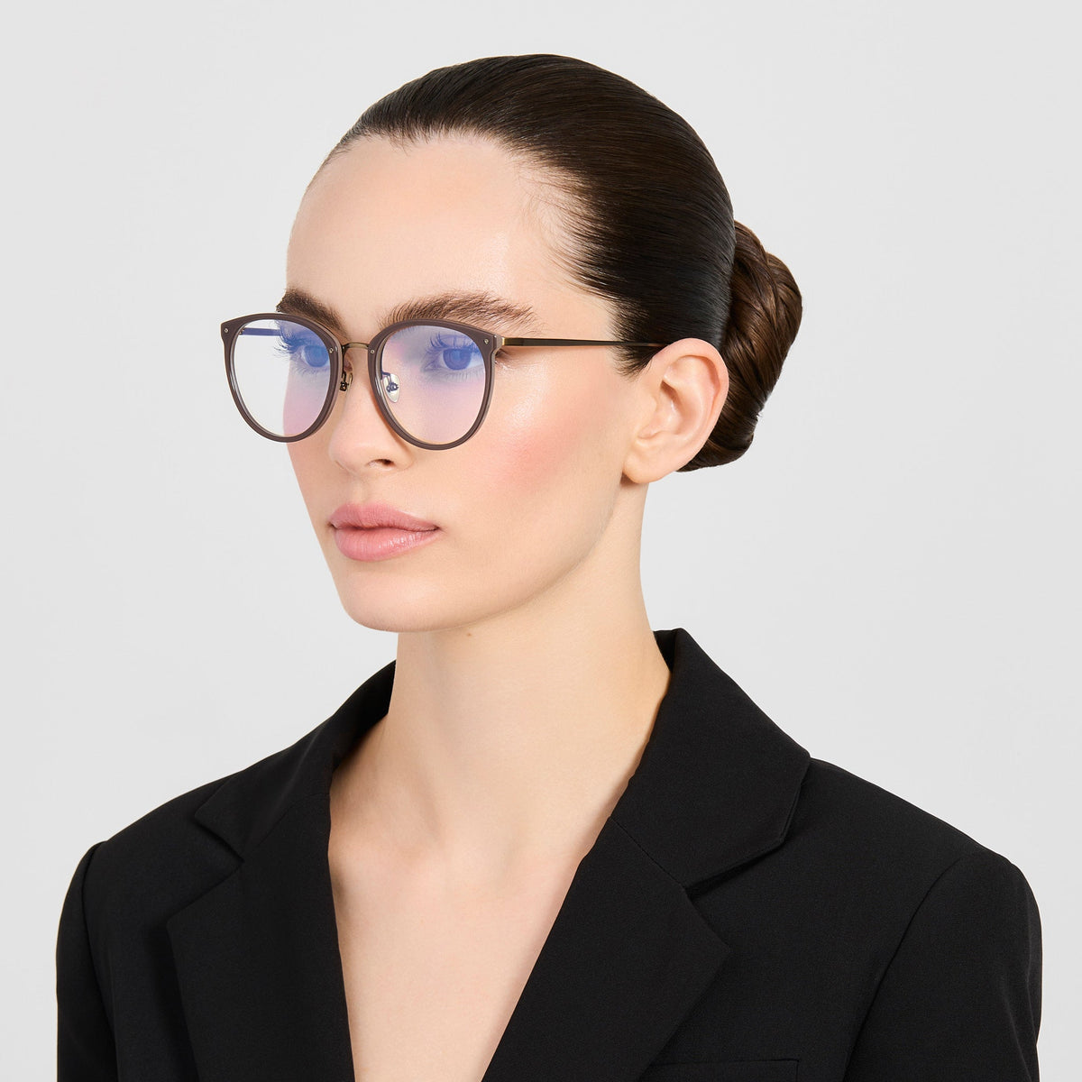 Calthorpe Optical in Antique Gold and Taupe - LINDA FARROW-Optical Frame-