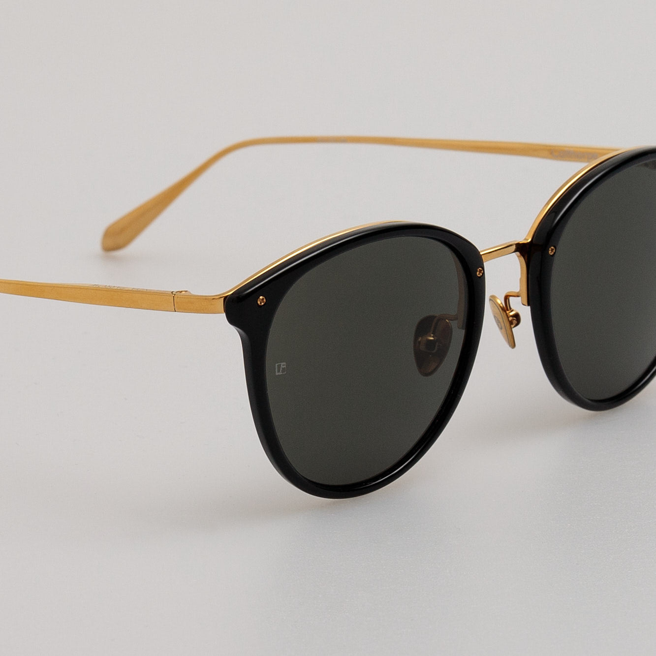 Calthorpe Sunglasses in 22K Gold and Black - LINDA FARROW - Sunglasses -