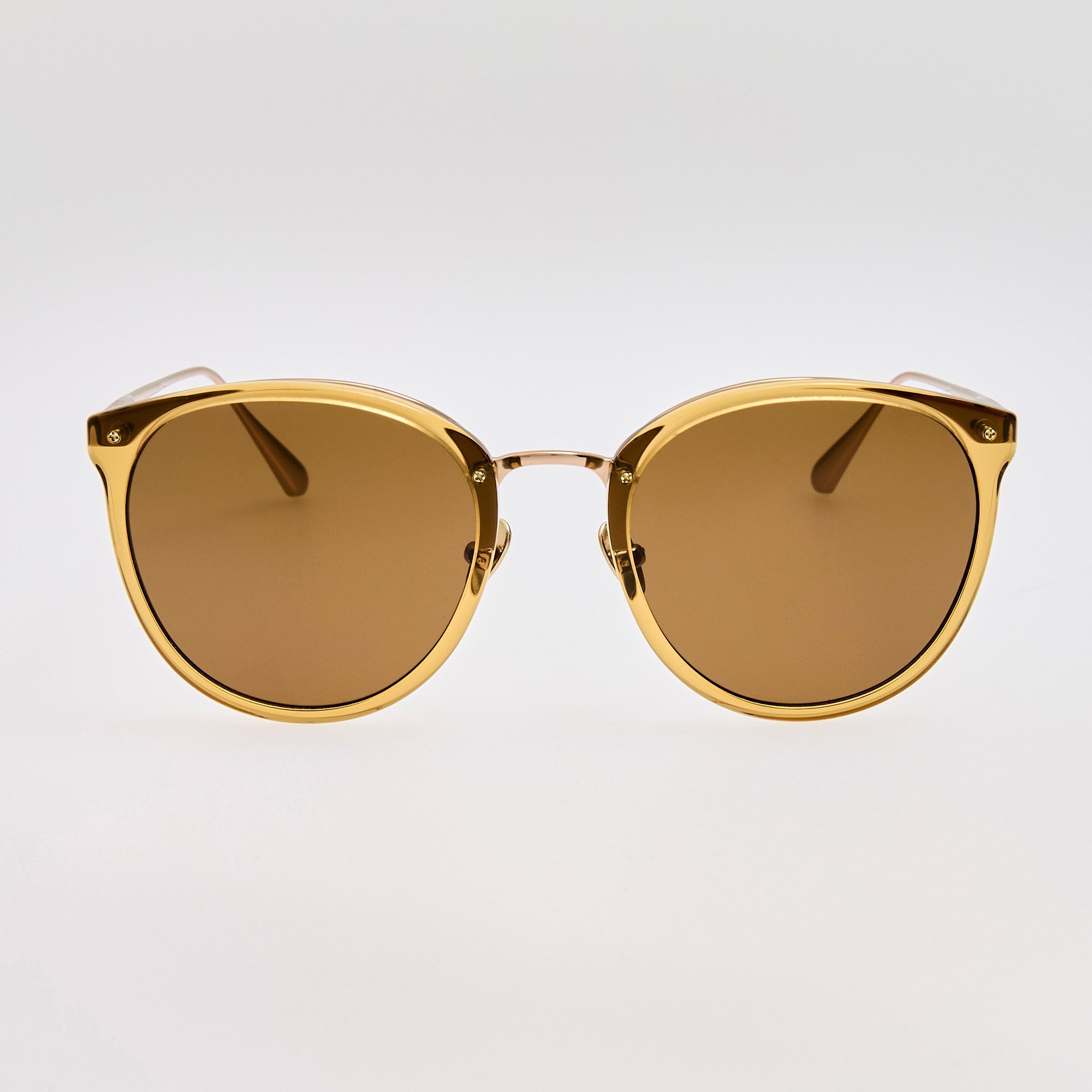 Calthorpe Sunglasses in 22K Gold and Khaki - LINDA FARROW - Sunglasses -