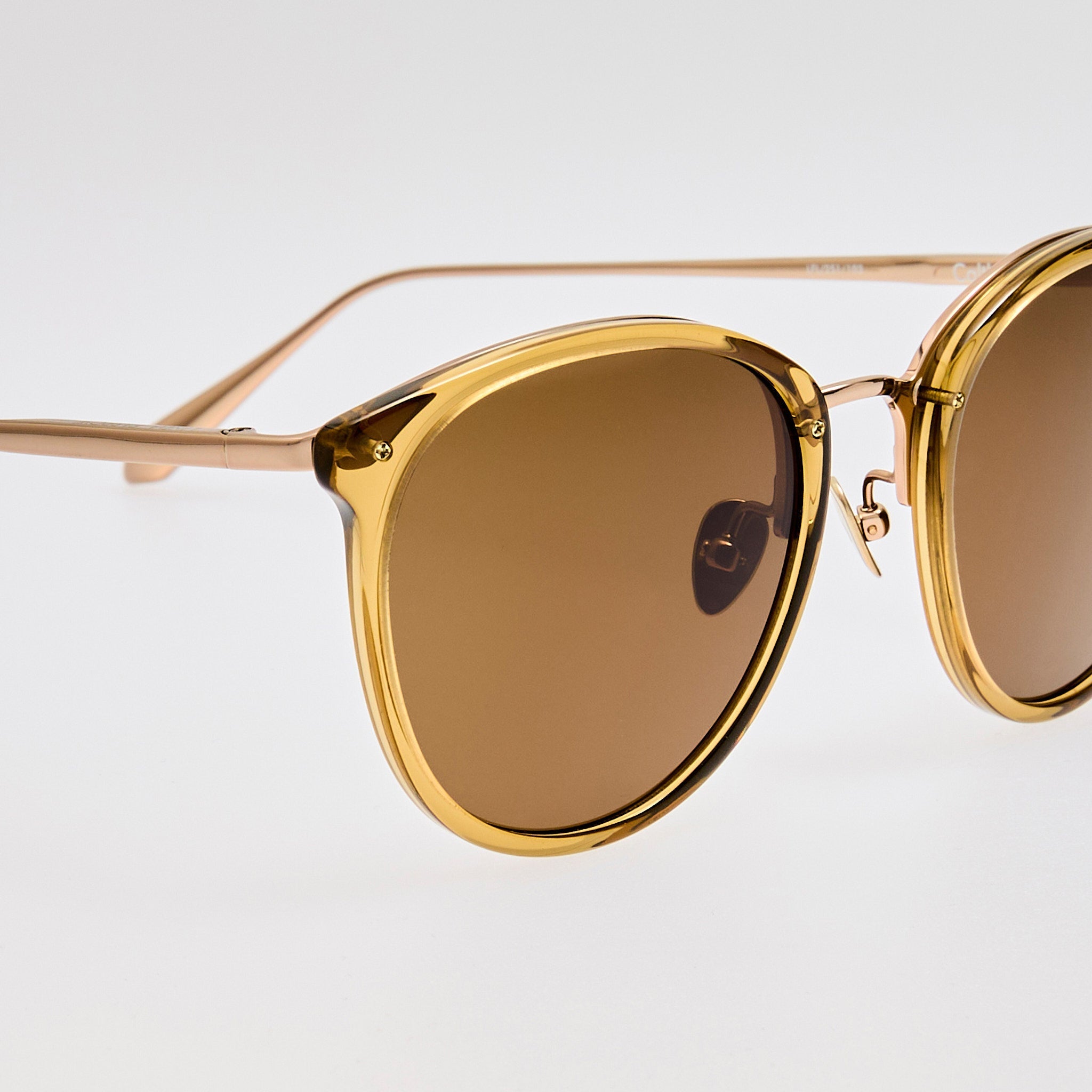Calthorpe Sunglasses in 22K Gold and Khaki - LINDA FARROW - Sunglasses -