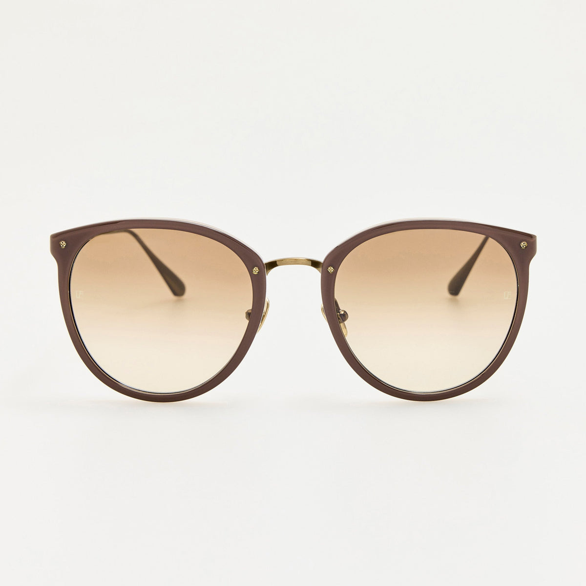 Calthorpe Sunglasses in Antique Gold and Taupe - LINDA FARROW-Sunglasses-