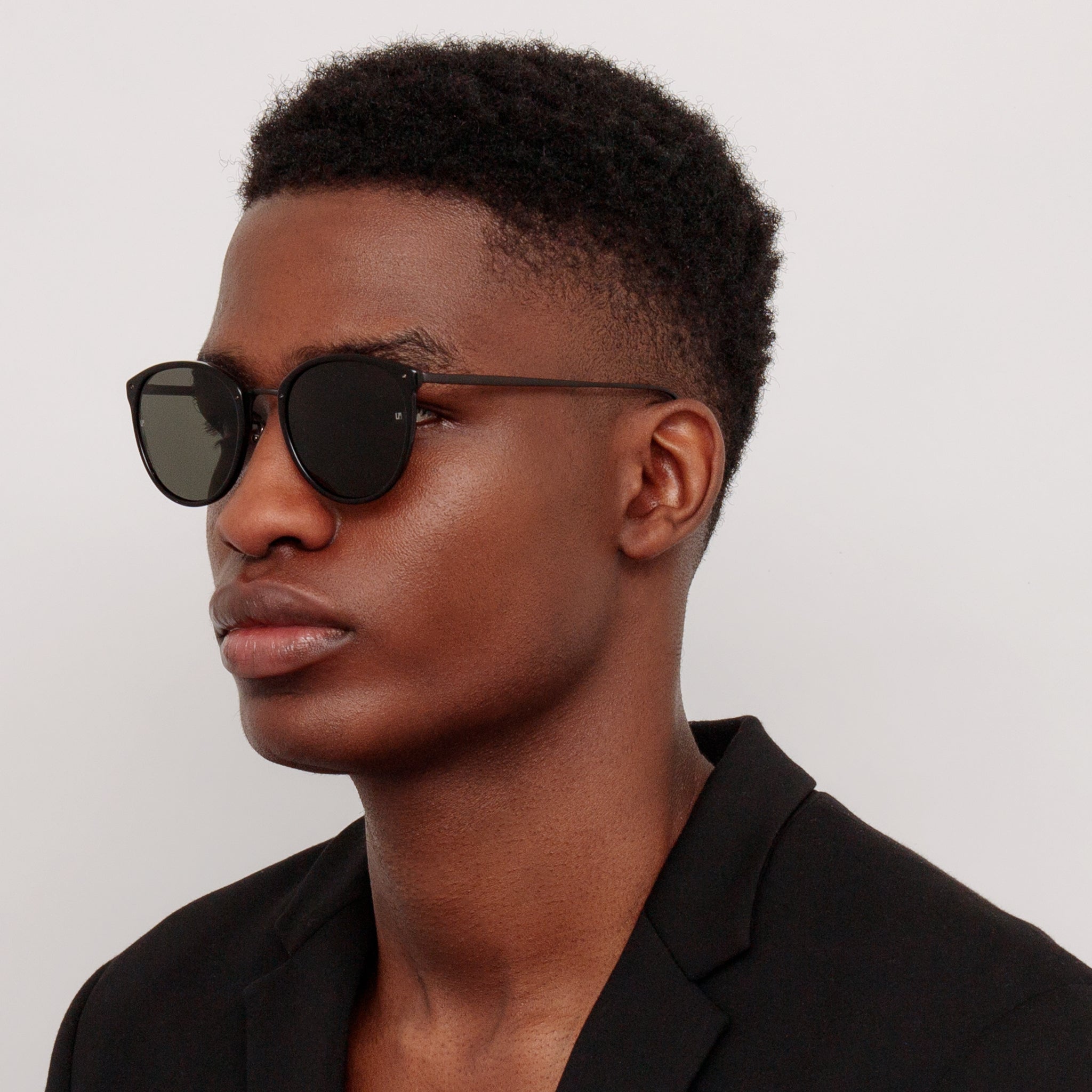 Calthorpe Sunglasses in Black and Matt Nickel - LINDA FARROW - Sunglasses -