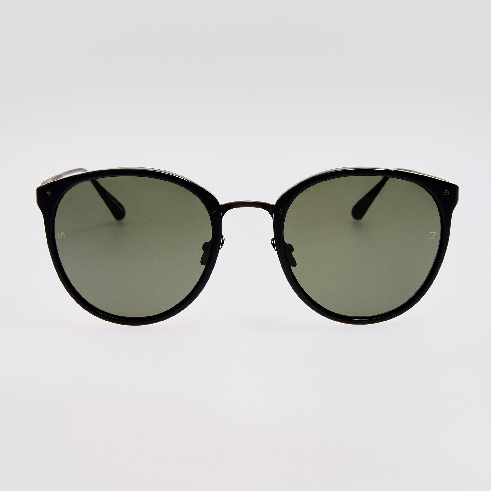 Calthorpe Sunglasses in Black and Matt Nickel - LINDA FARROW - Sunglasses -