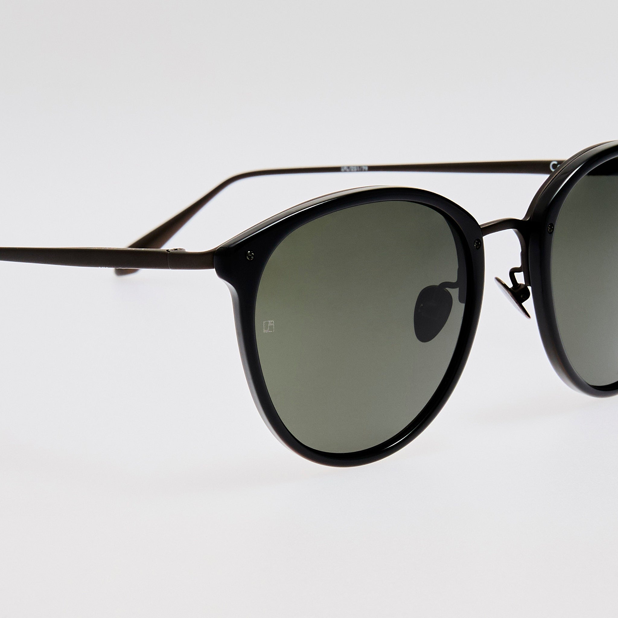 Calthorpe Sunglasses in Black and Matt Nickel - LINDA FARROW - Sunglasses -