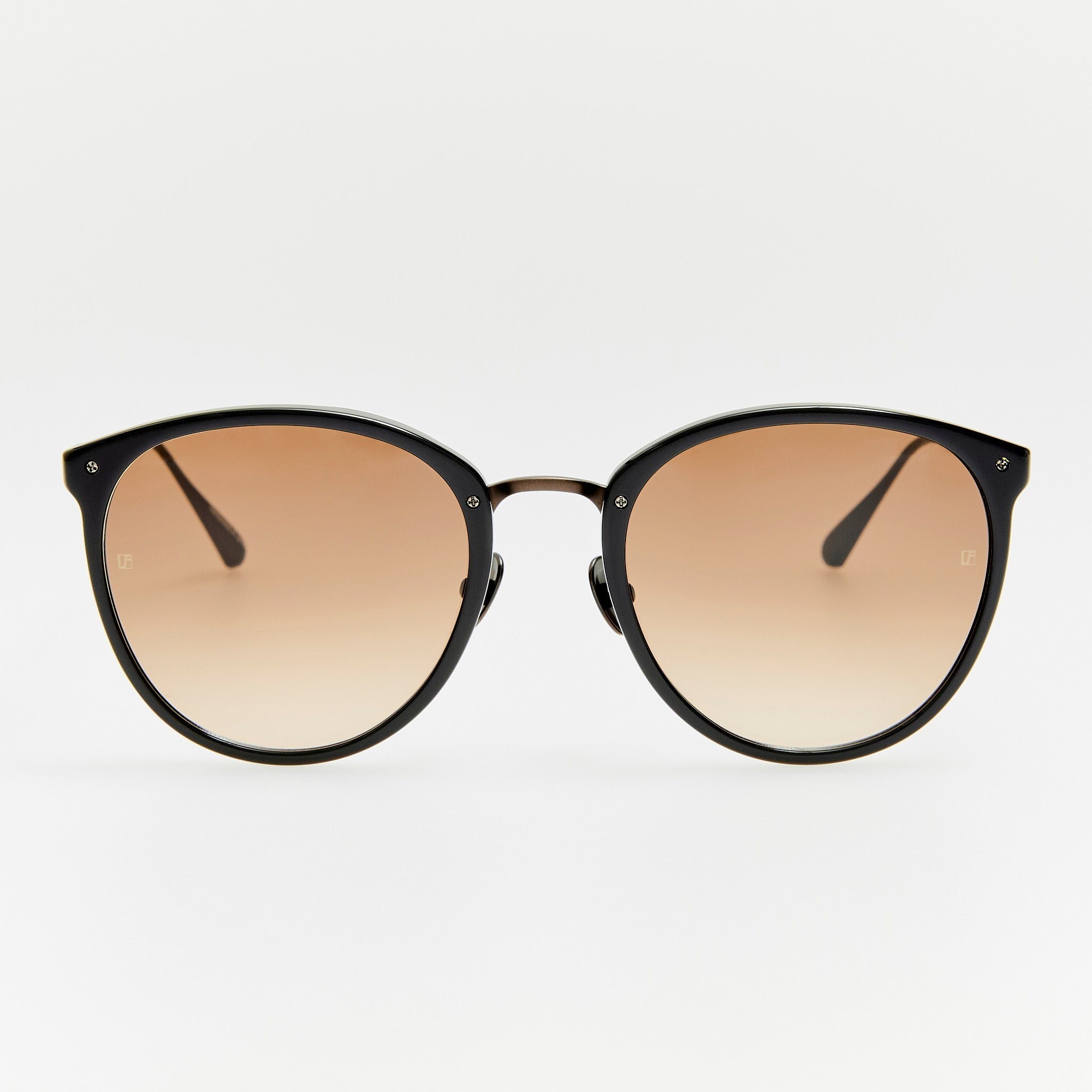 Calthorpe Sunglasses in Matt Nickel and Mocha - LINDA FARROW - Sunglasses -