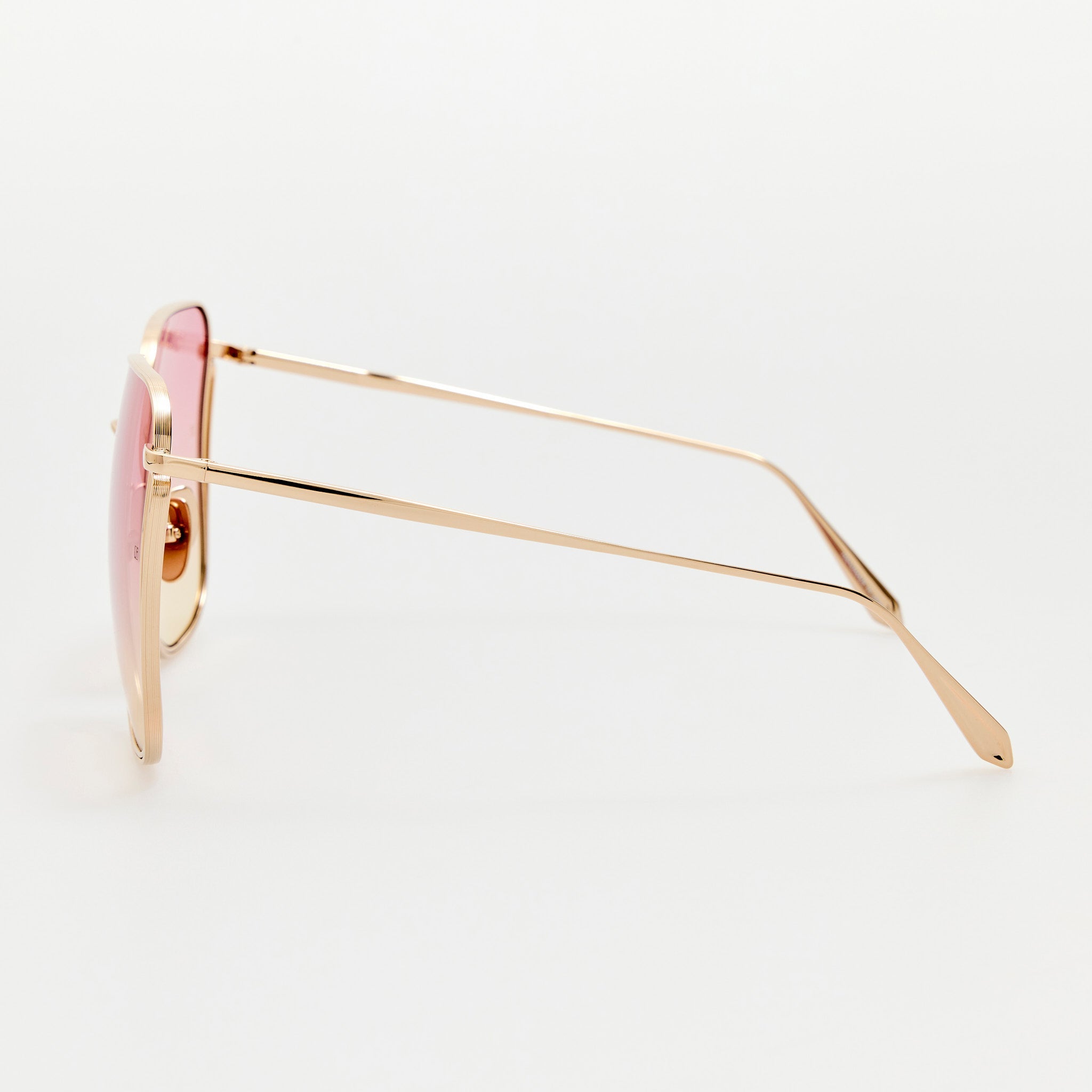 Camry Sunglasses in 22K Gold and Lilac - LINDA FARROW - Sunglasses -