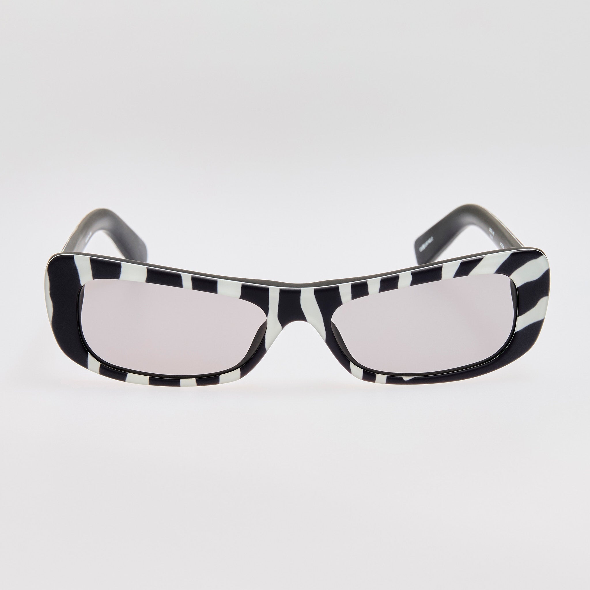 Capri Rectangular Sunglasses in Zebra Black - LINDA FARROW - Sunglasses -