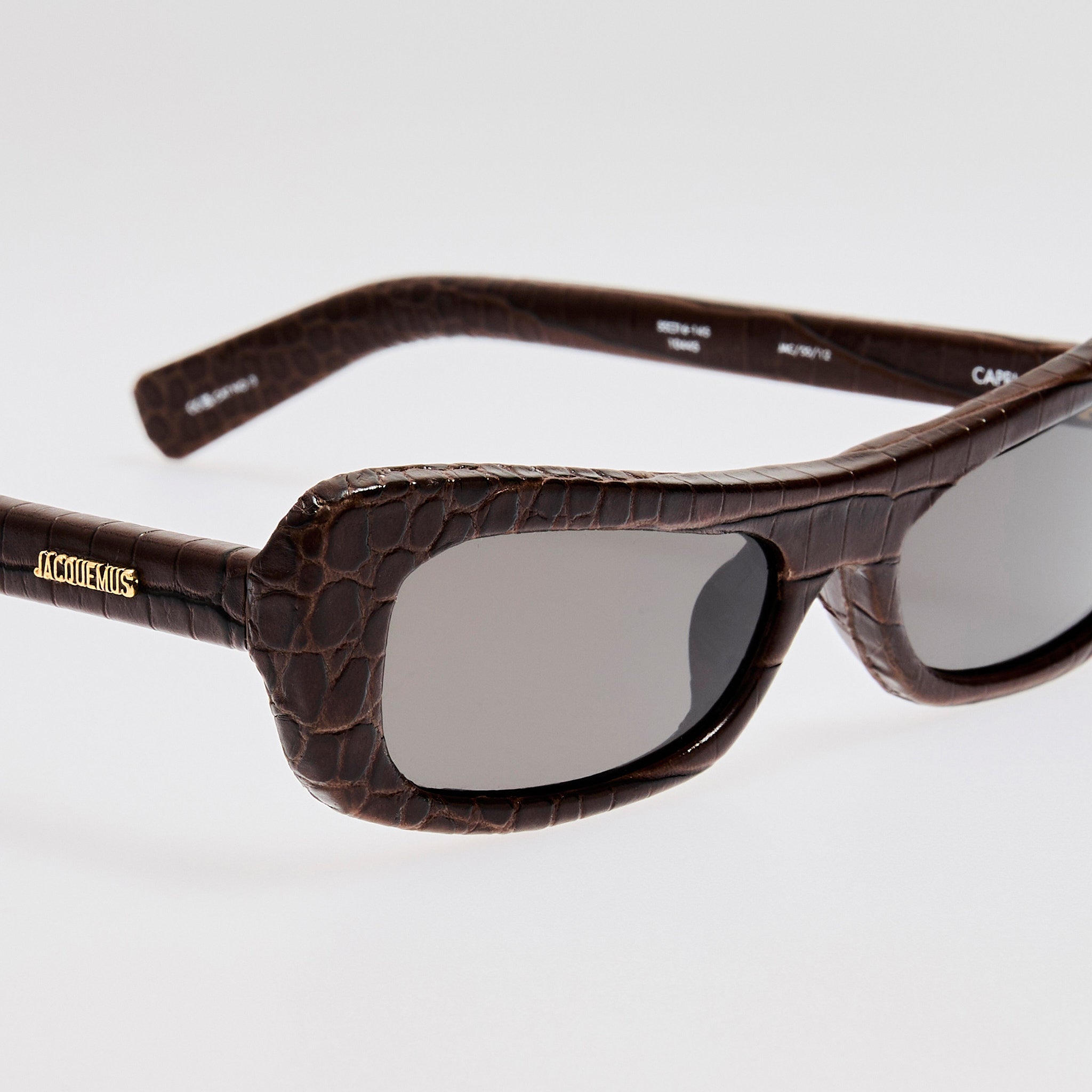 Capri Sunglasses in Brown Crocodile - LINDA FARROW - Sunglasses -