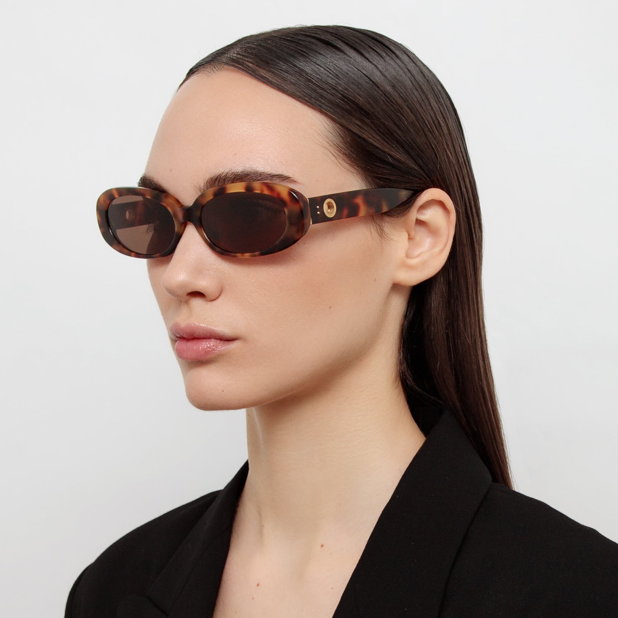 Cara Sunglasses in Tortoiseshell - LINDA FARROW - Sunglasses -