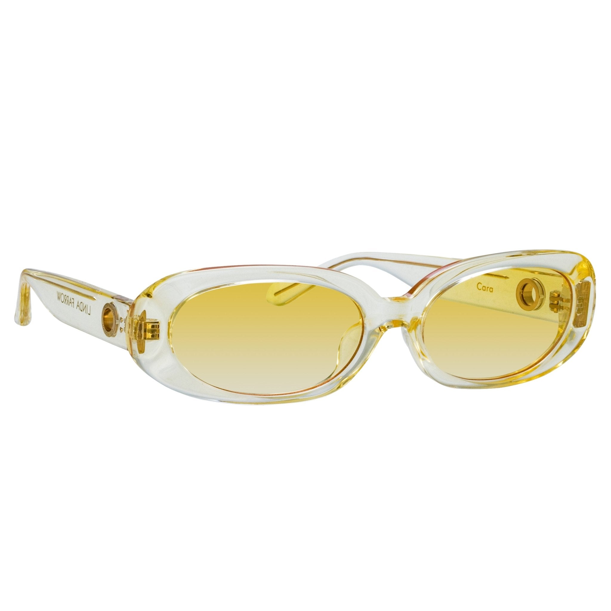 Cara Sunglasses in Yellow - LINDA FARROW - Sunglasses -