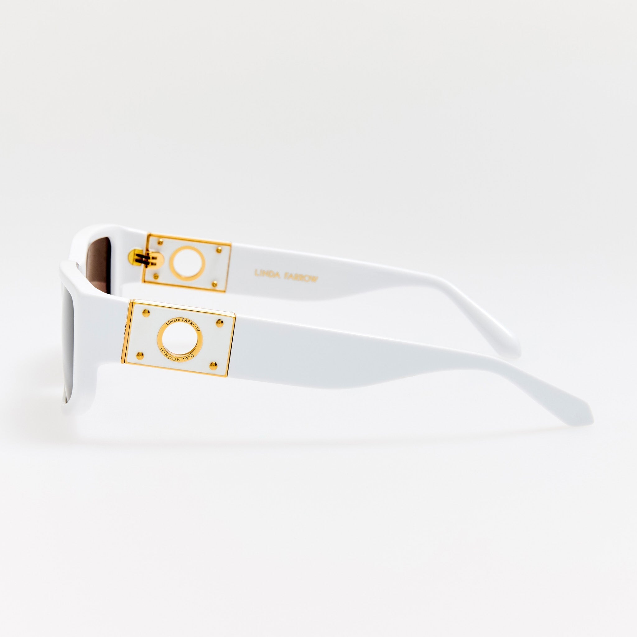 Carmela Sunglasses in White - LINDA FARROW - Sunglasses -