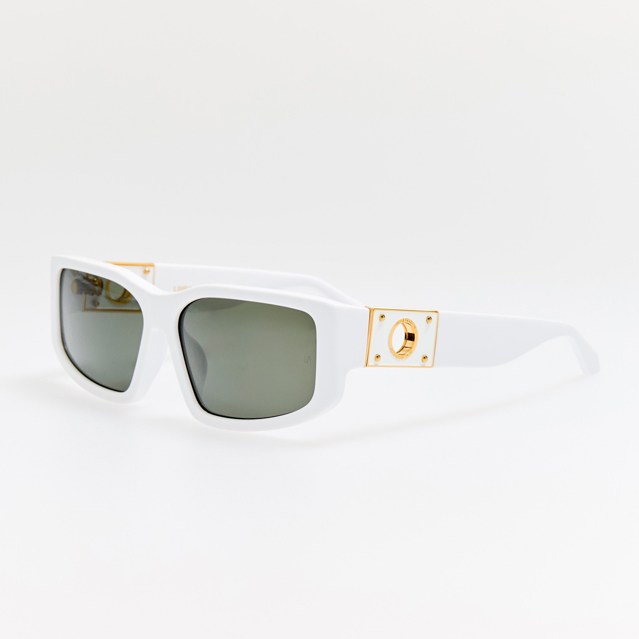 Carmela Sunglasses in White - LINDA FARROW - Sunglasses -