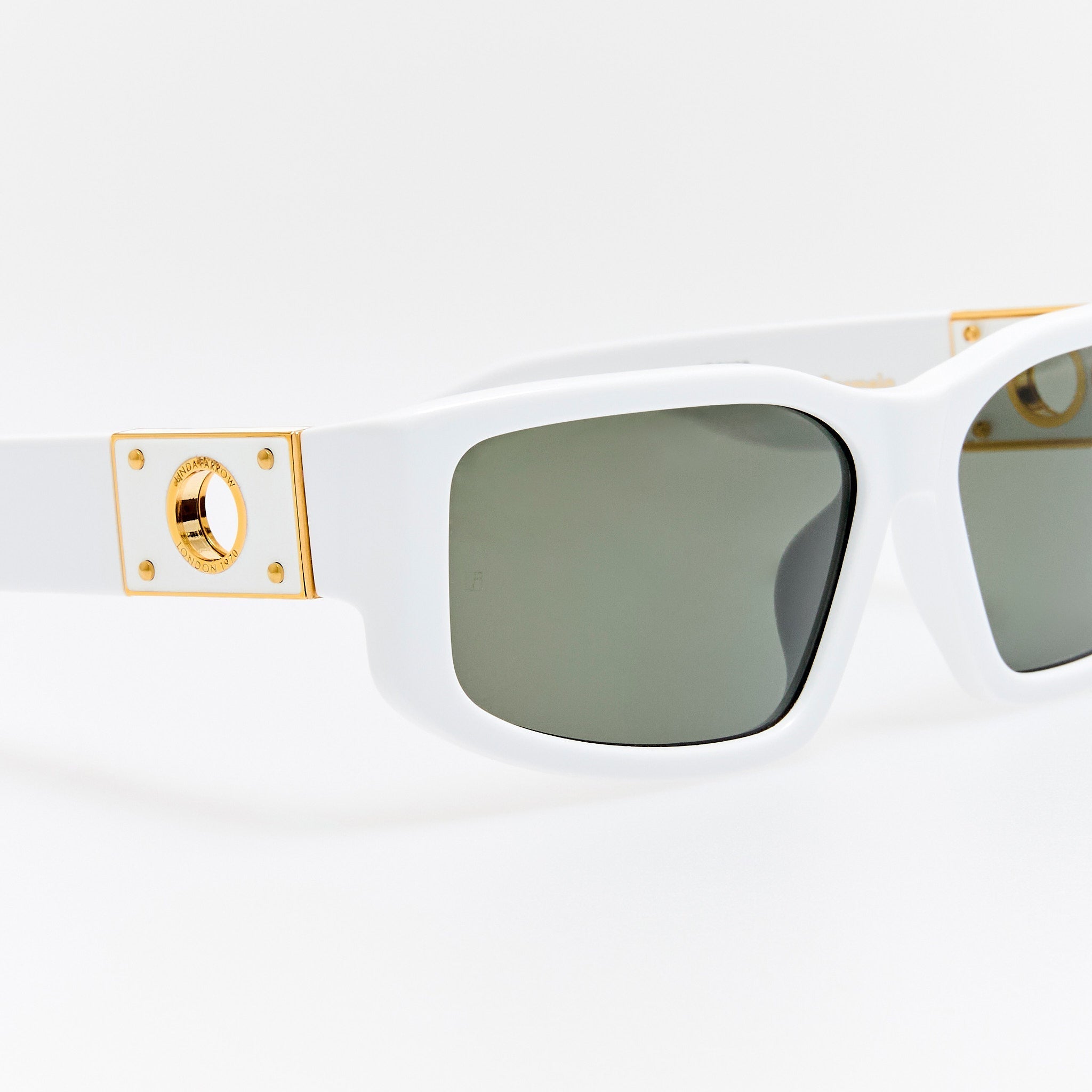 Carmela Sunglasses in White - LINDA FARROW - Sunglasses -