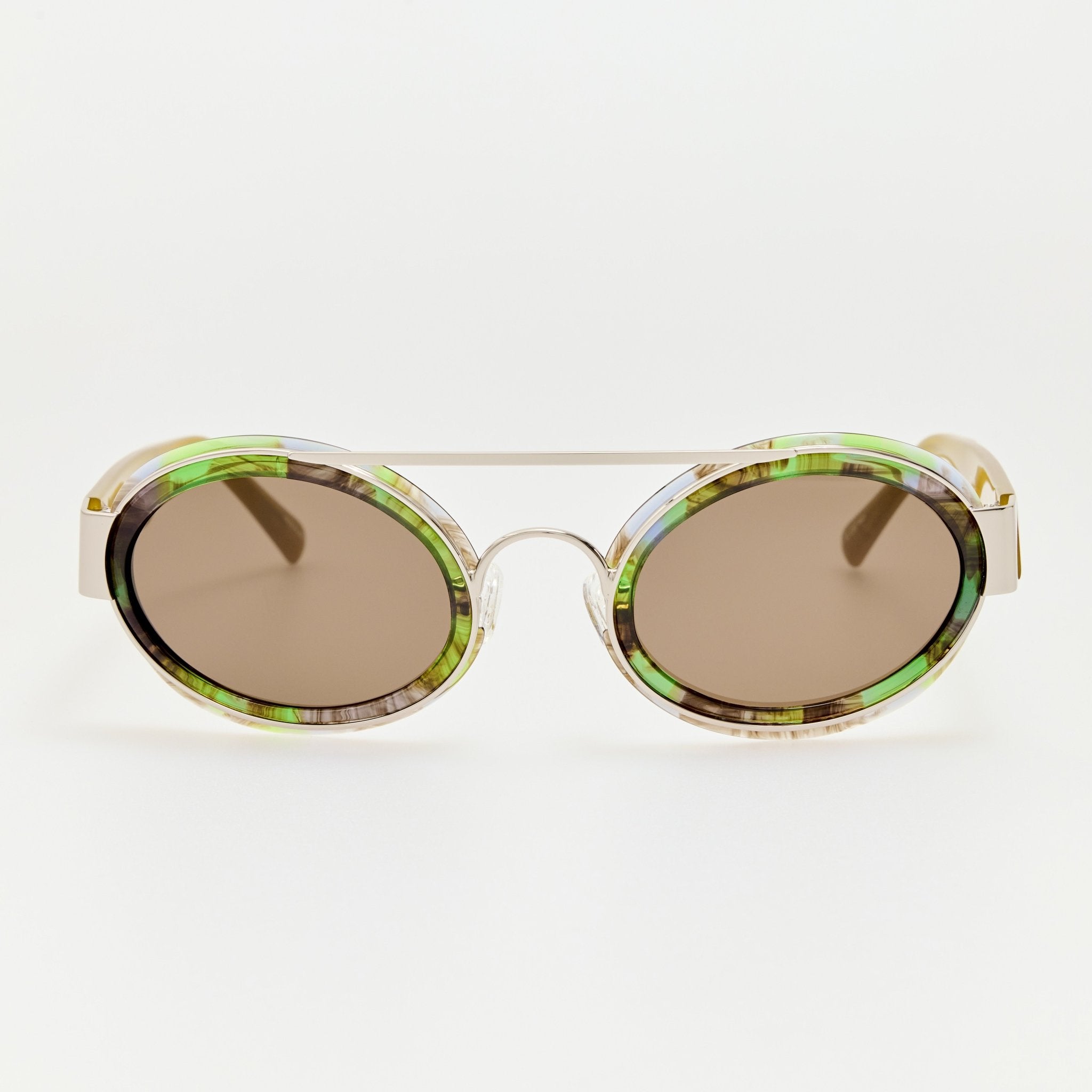 Cat Eye Sunglasses in Malachite - LINDA FARROW-Sunglasses-