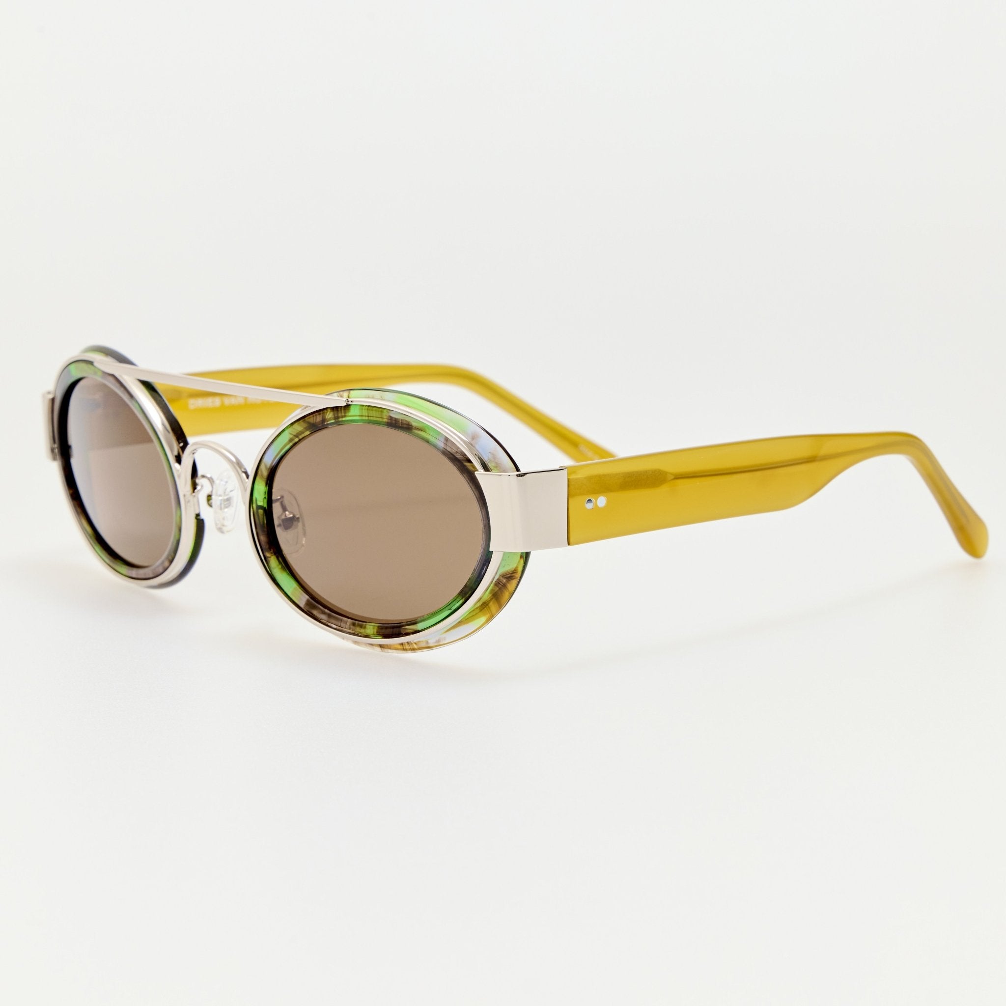 Cat Eye Sunglasses in Malachite - LINDA FARROW-Sunglasses-