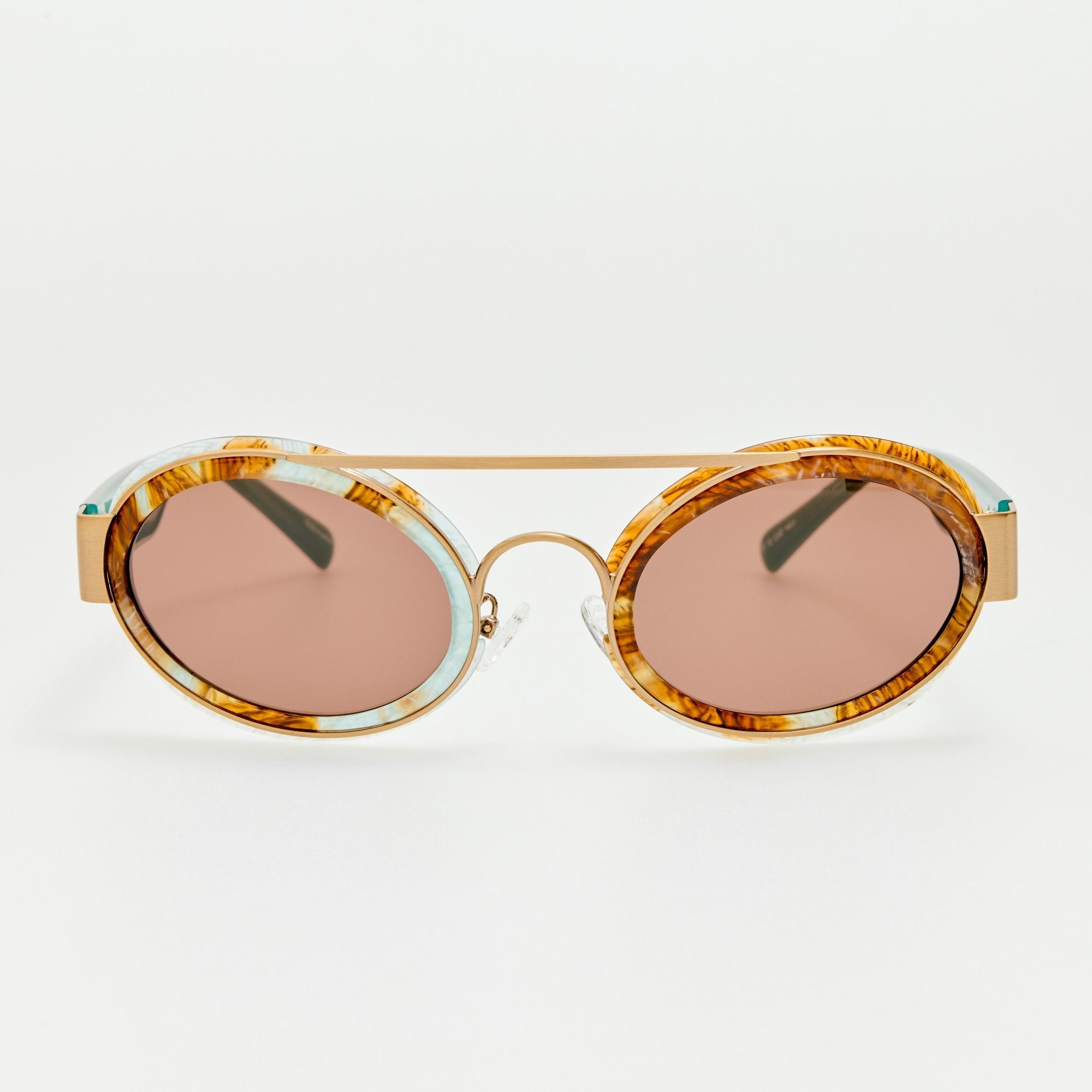 Cat Eye Sunglasses in Marble - LINDA FARROW-Sunglasses-