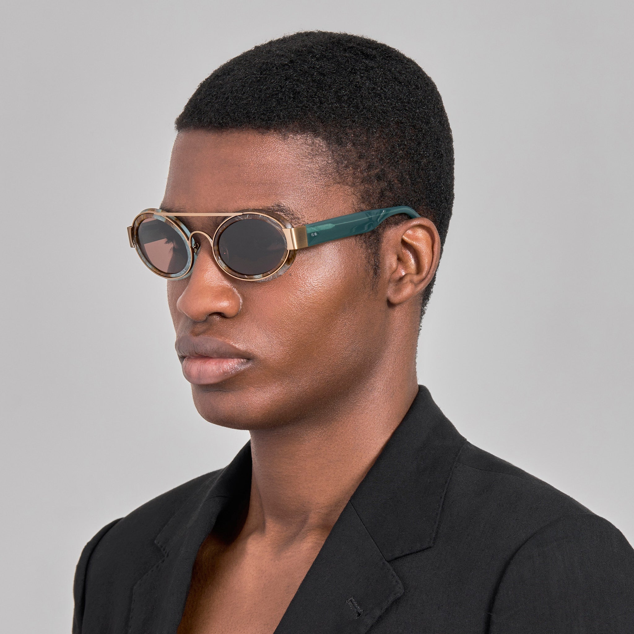 Cat Eye Sunglasses in Marble - LINDA FARROW-Sunglasses-