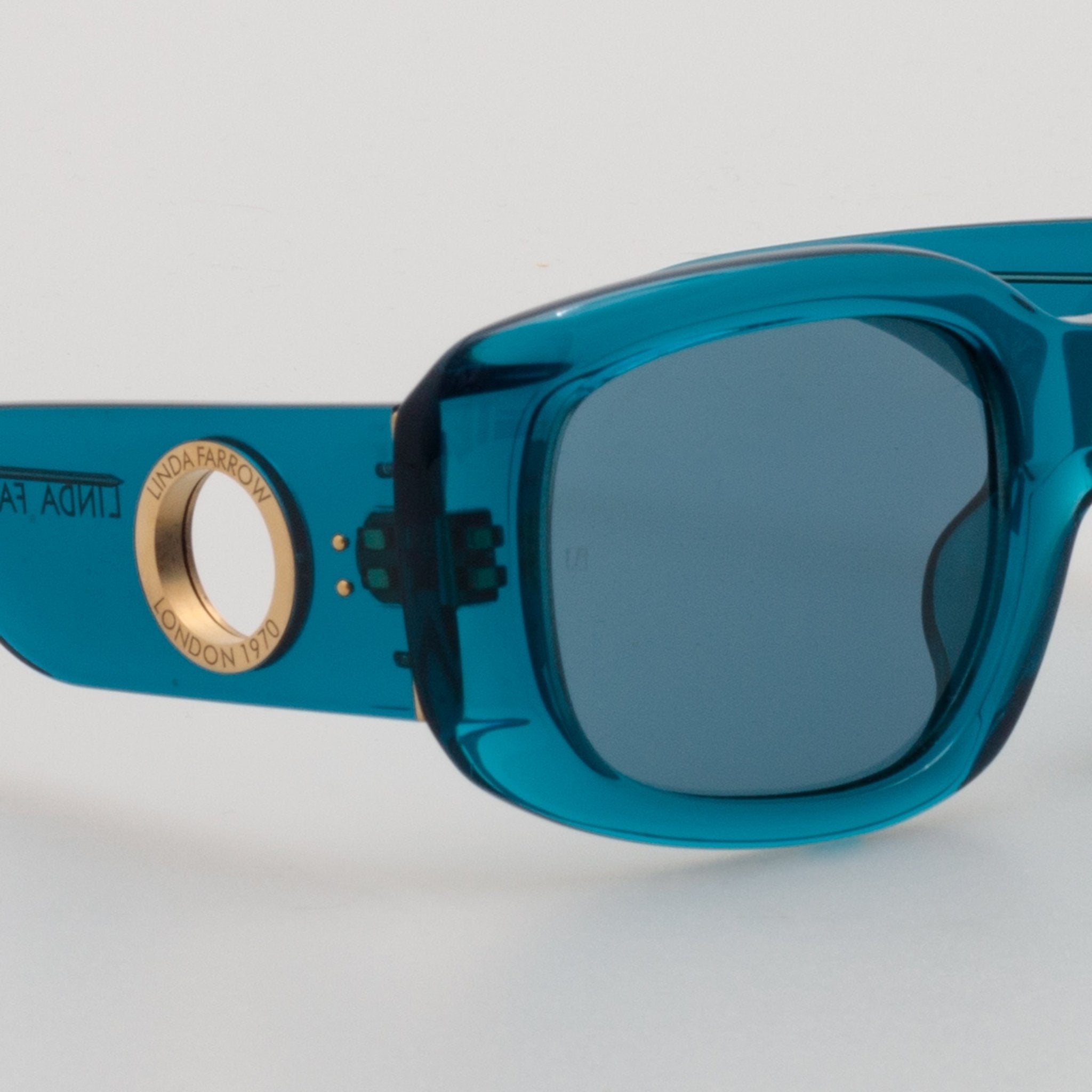 Celeste Oversize Sunglasses in Aqua - LINDA FARROW - Sunglasses -