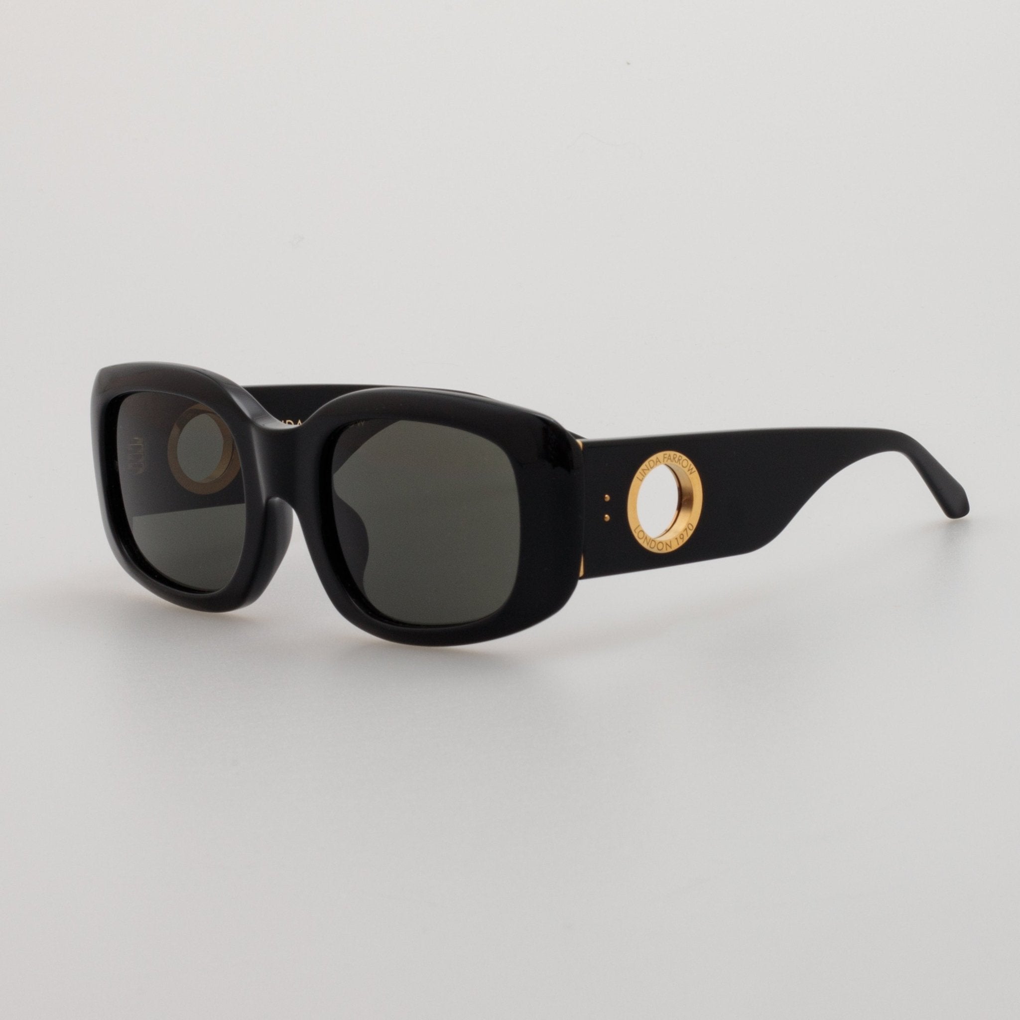 Celeste Oversize Sunglasses in Black - LINDA FARROW - Sunglasses -