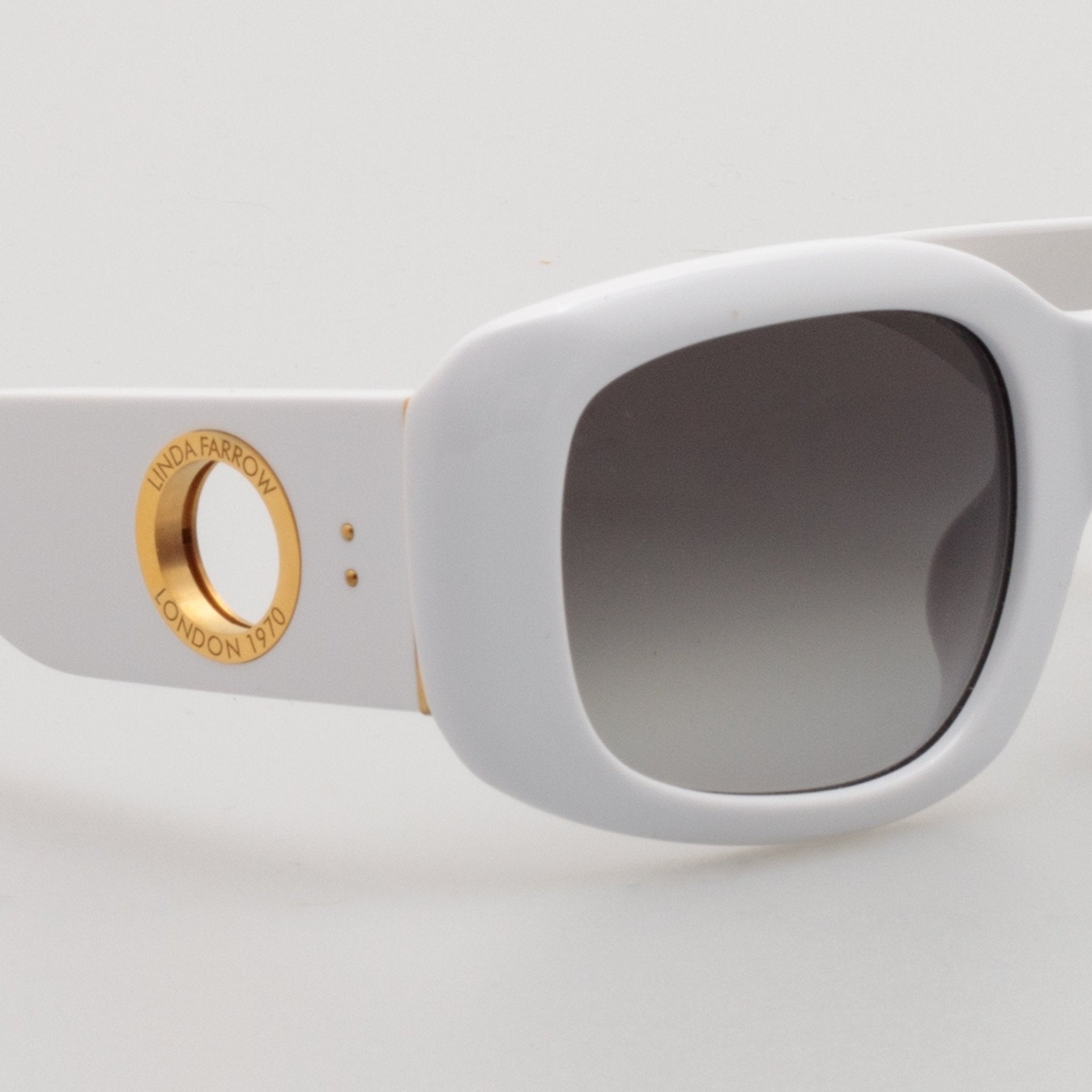 Celeste Oversize Sunglasses in White - LINDA FARROW - Sunglasses -