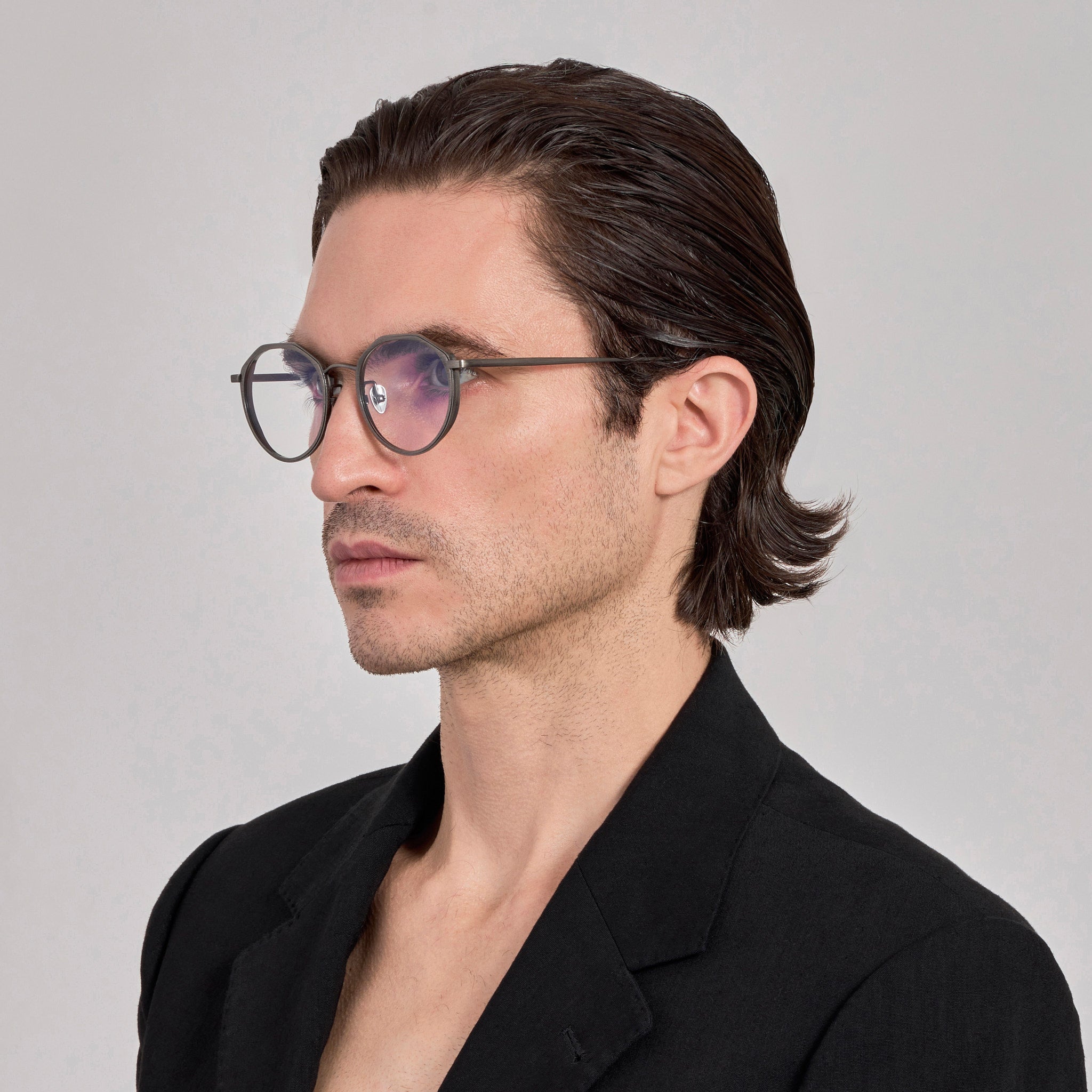 Cesar Optical in Antique Silver - LINDA FARROW - Optical Frame -
