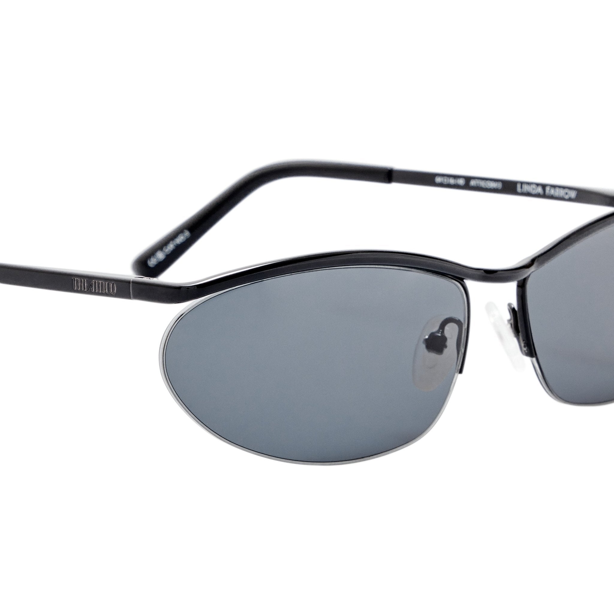 Charlotte Sunglasses in Shiny Black - LINDA FARROW-Sunglasses-