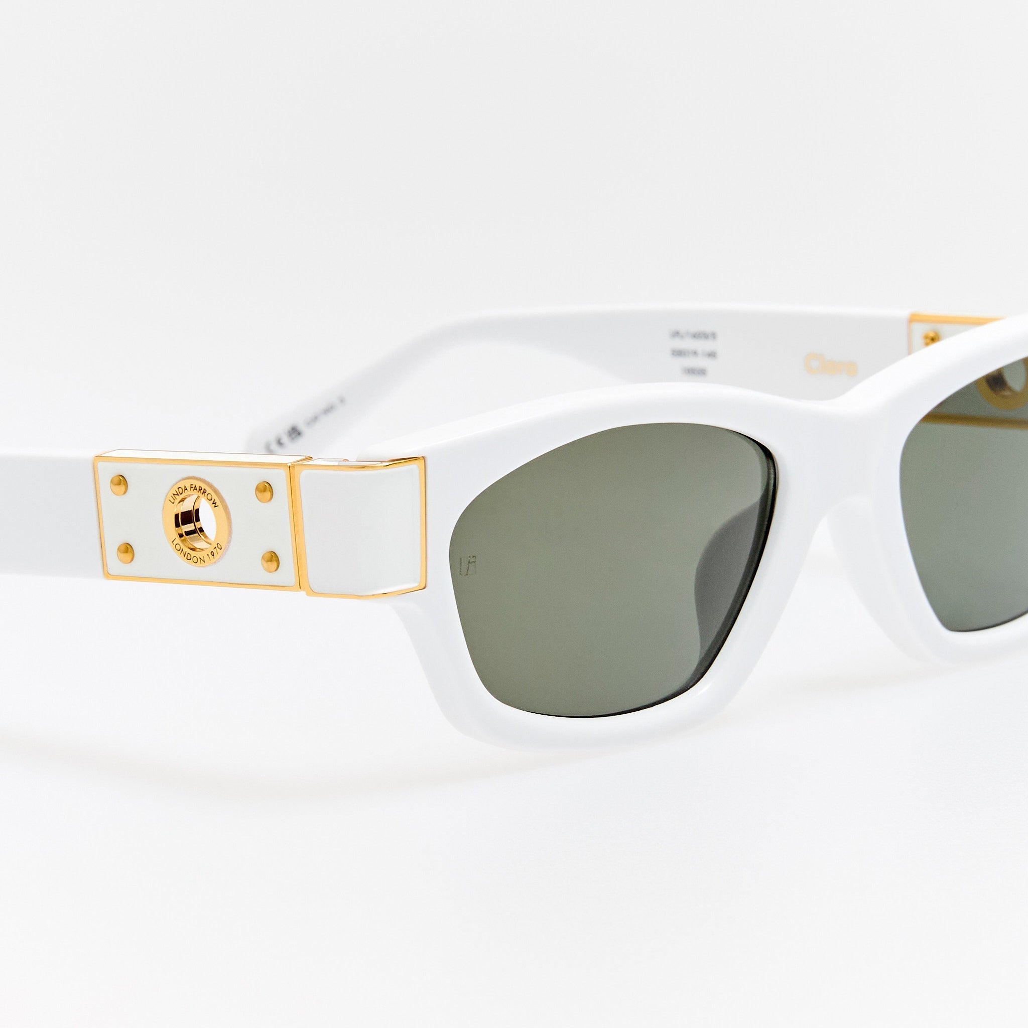 Clara Sunglasses in White - LINDA FARROW - Sunglasses -