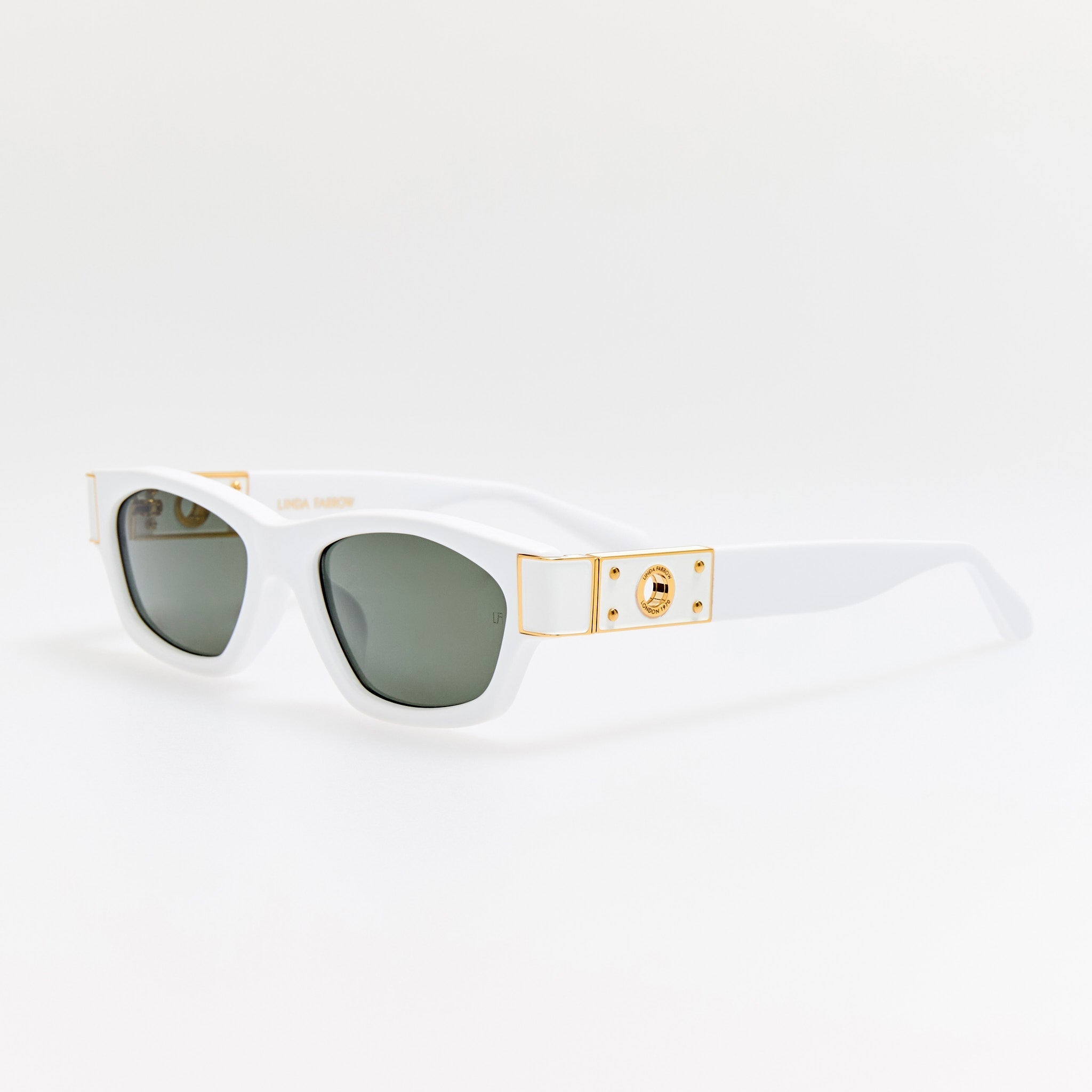 Clara Sunglasses in White - LINDA FARROW - Sunglasses -