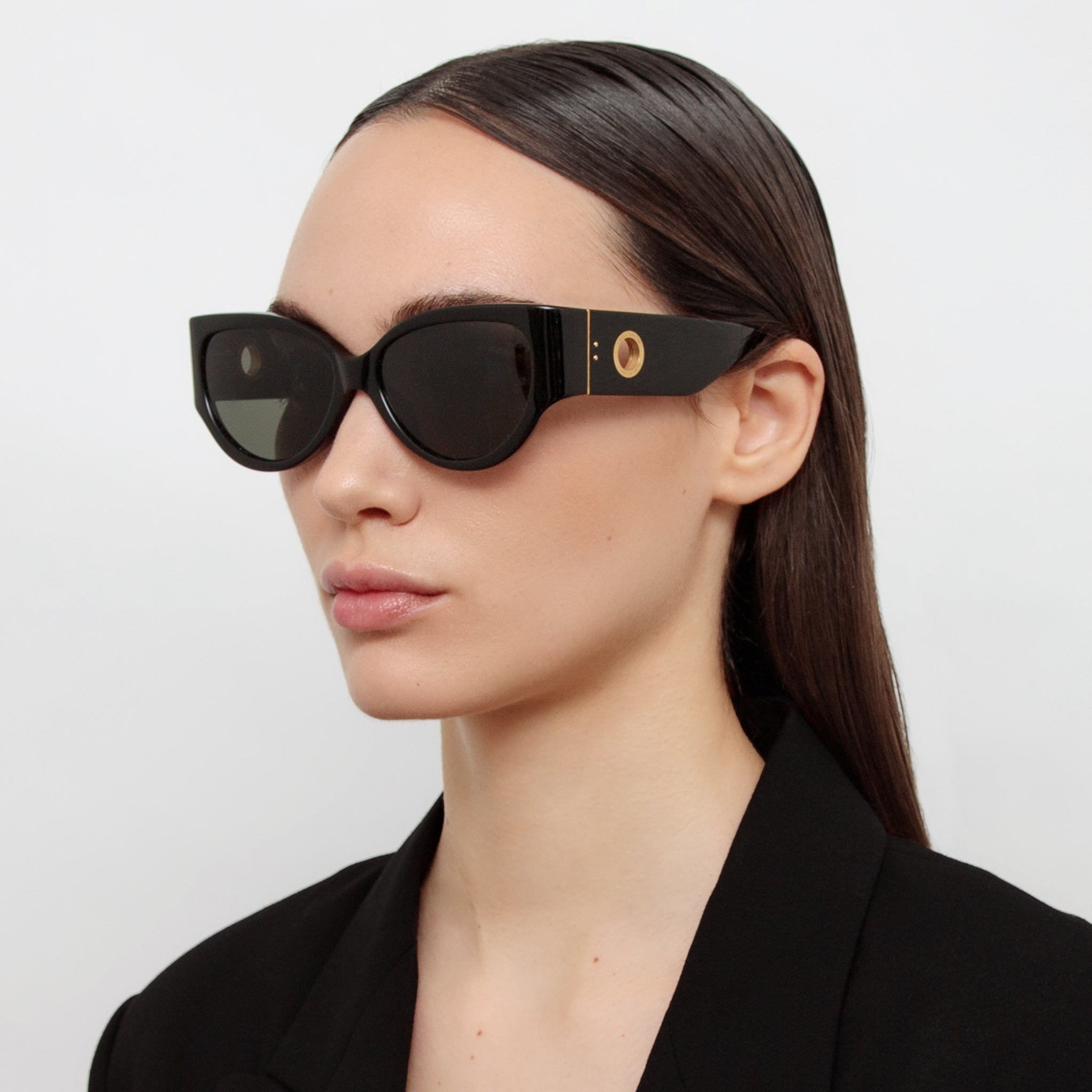 Connie Sunglasses in Black - LINDA FARROW - Sunglasses -