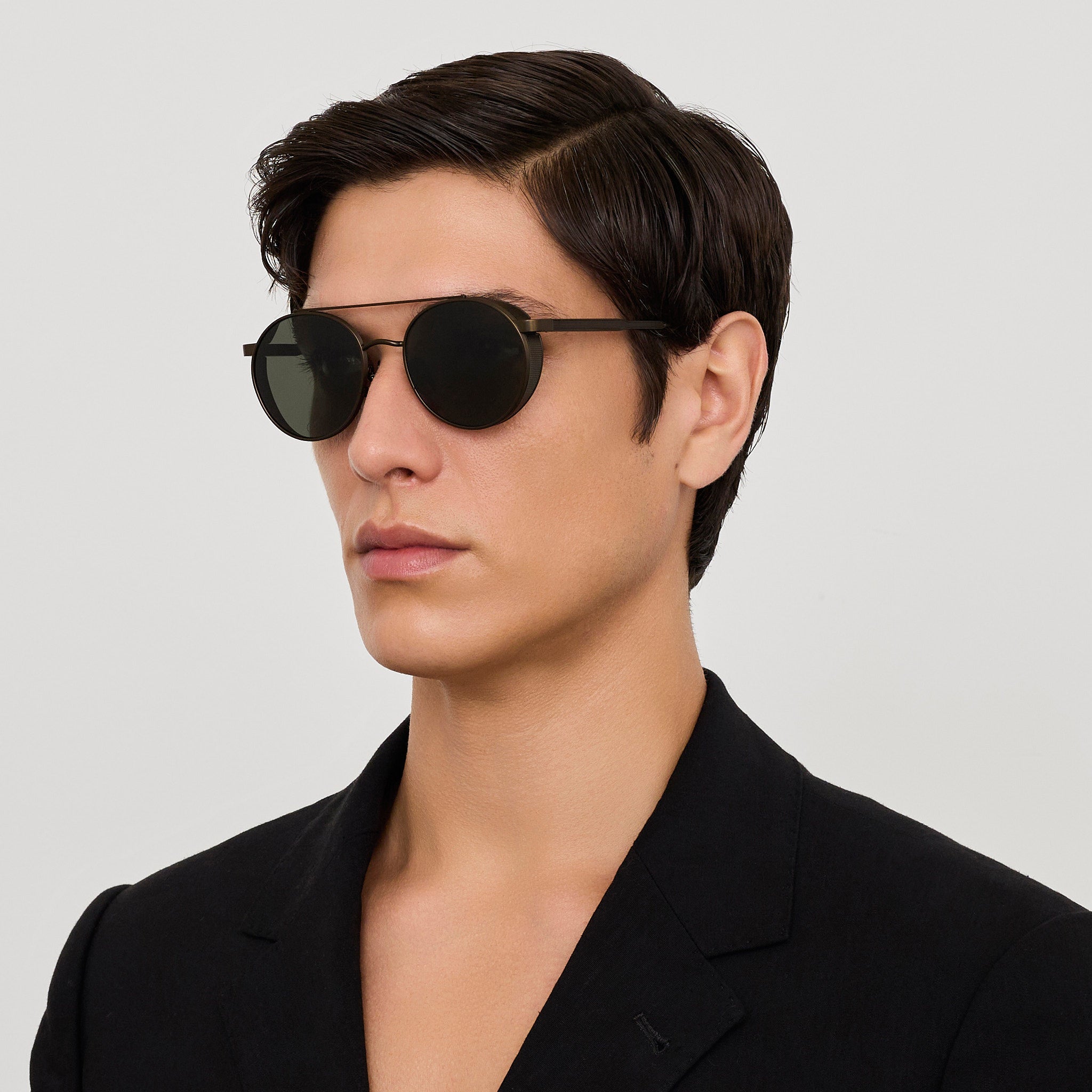 Conor Sunglasses in Matt Black Nickel - LINDA FARROW - Sunglasses -