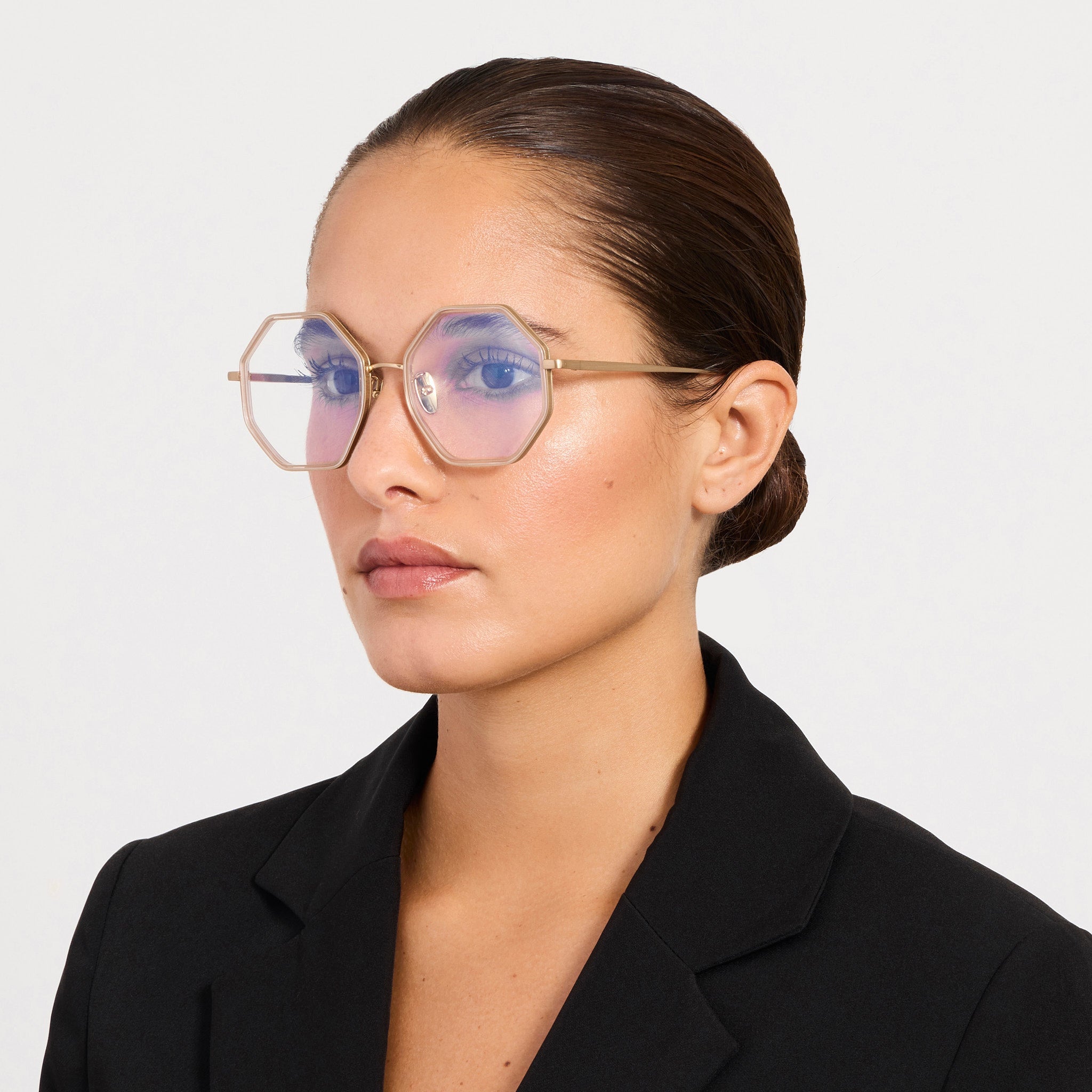Coraline Optical in Matt Champagne and Ash - LINDA FARROW - Optical Frame -