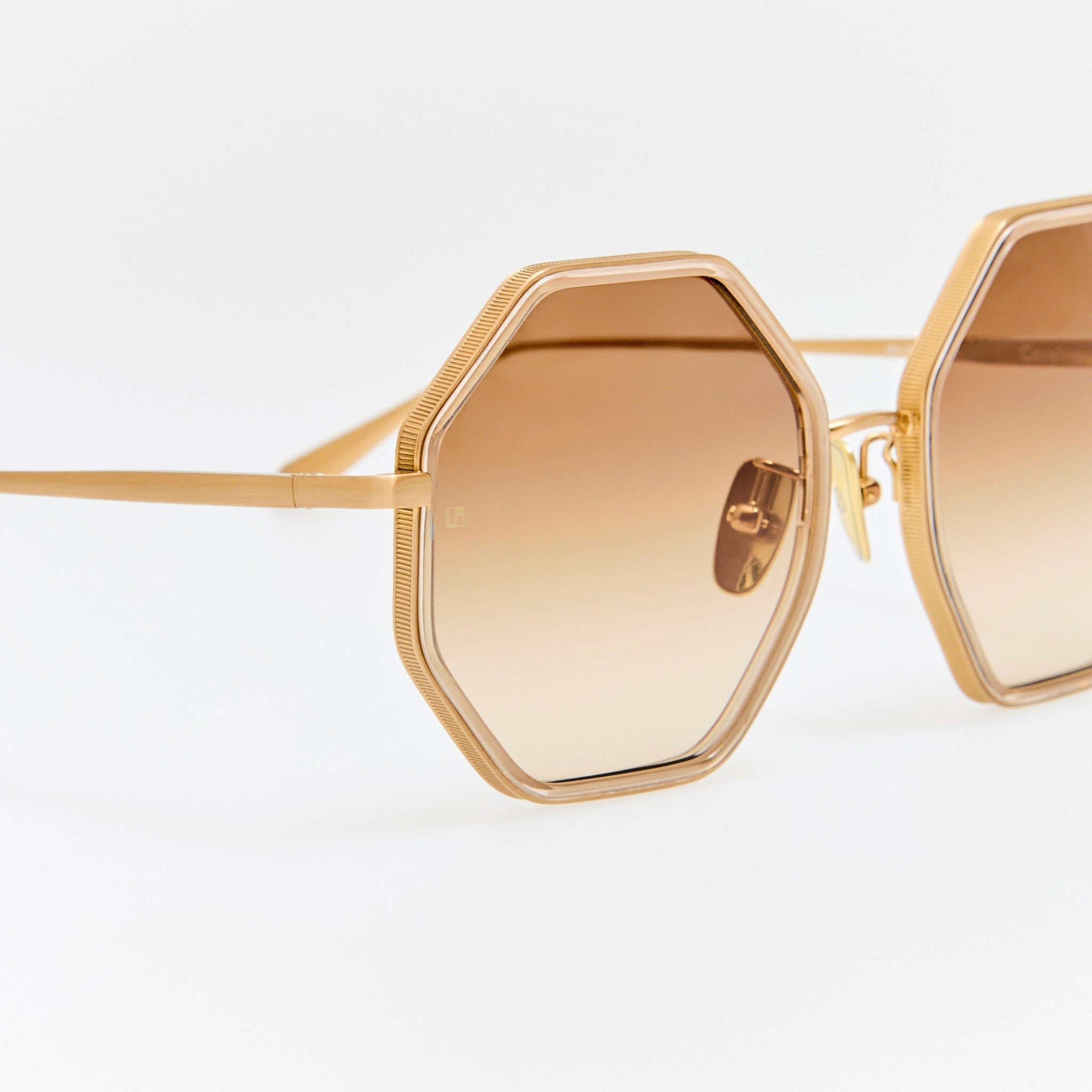 Coraline Sunglasses in Matt Champagne and Mocha - LINDA FARROW - Sunglasses -