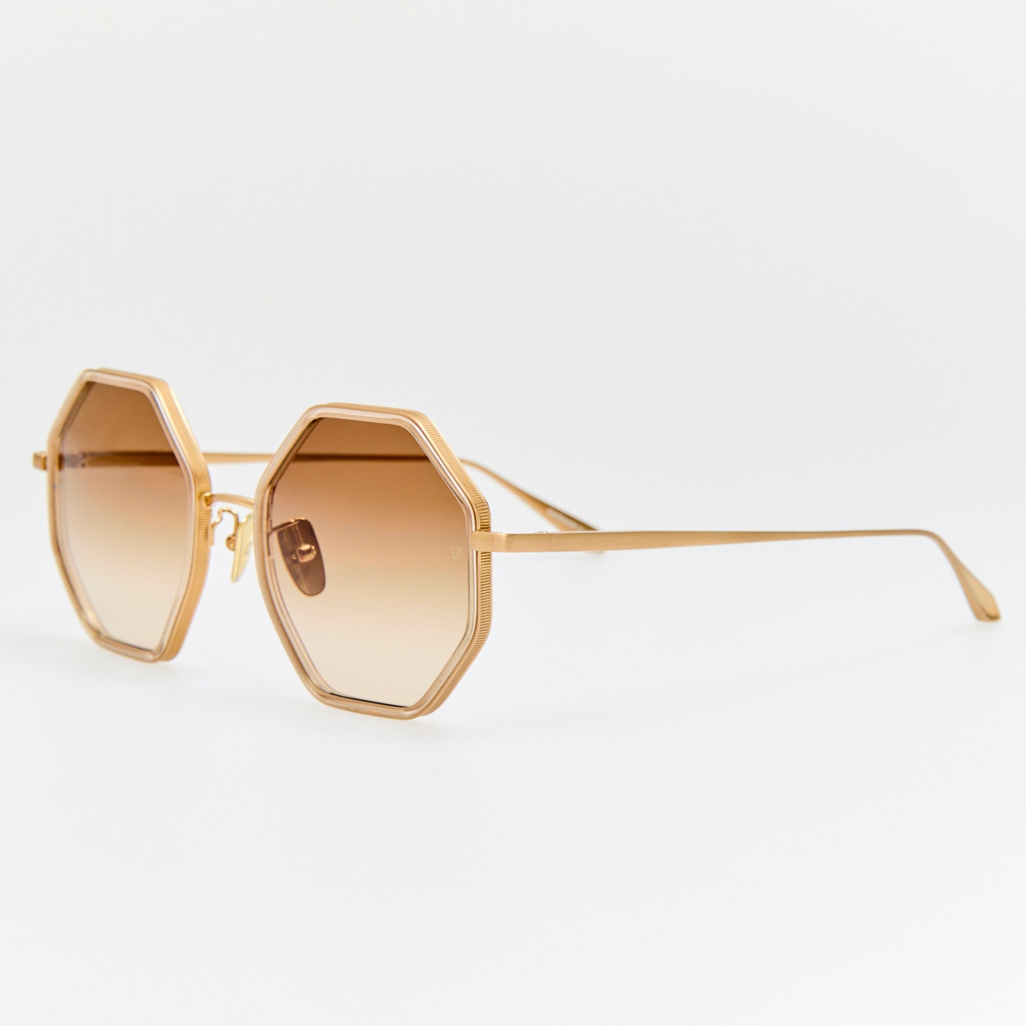 Coraline Sunglasses in Matt Champagne and Mocha - LINDA FARROW - Sunglasses -
