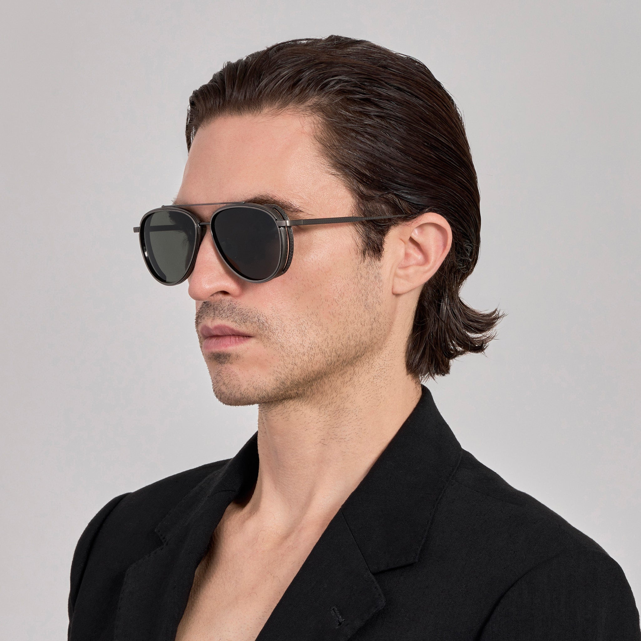 Cortes Sunglasses in Antique White Gold - LINDA FARROW - Sunglasses -