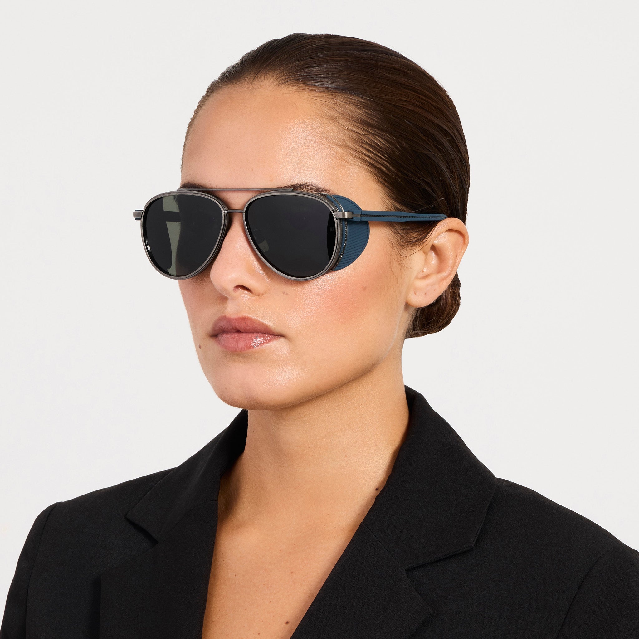 Cortes Sunglasses in Antique White Gold - LINDA FARROW - Sunglasses -