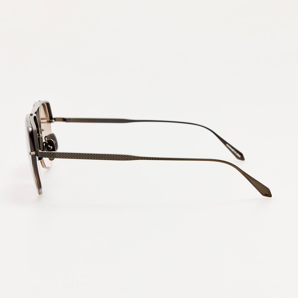 Crosby Sunglasses in Matt Nickel and Mocha - LINDA FARROW-Sunglasses-