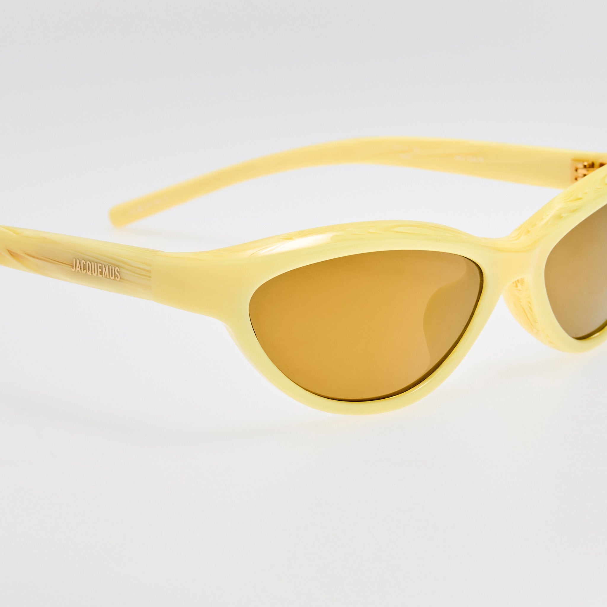 Curvo Sunglasses in Milky Yellow - LINDA FARROW - Sunglasses -