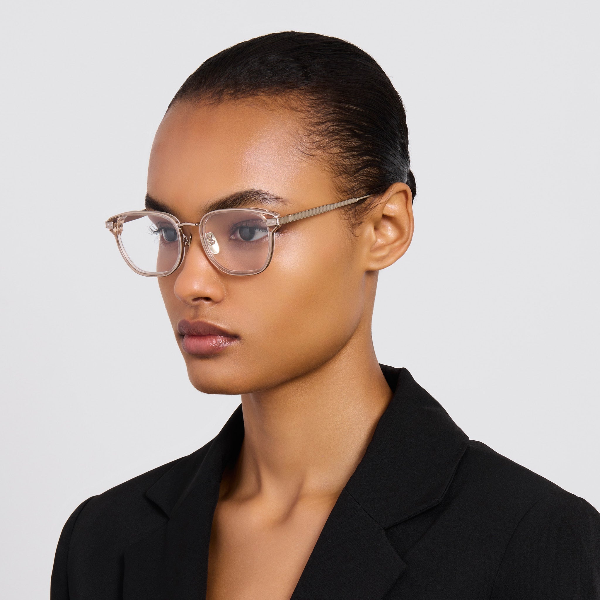 Dahlia Optical in Matt Champagne and Wine - LINDA FARROW - Optical Frame -
