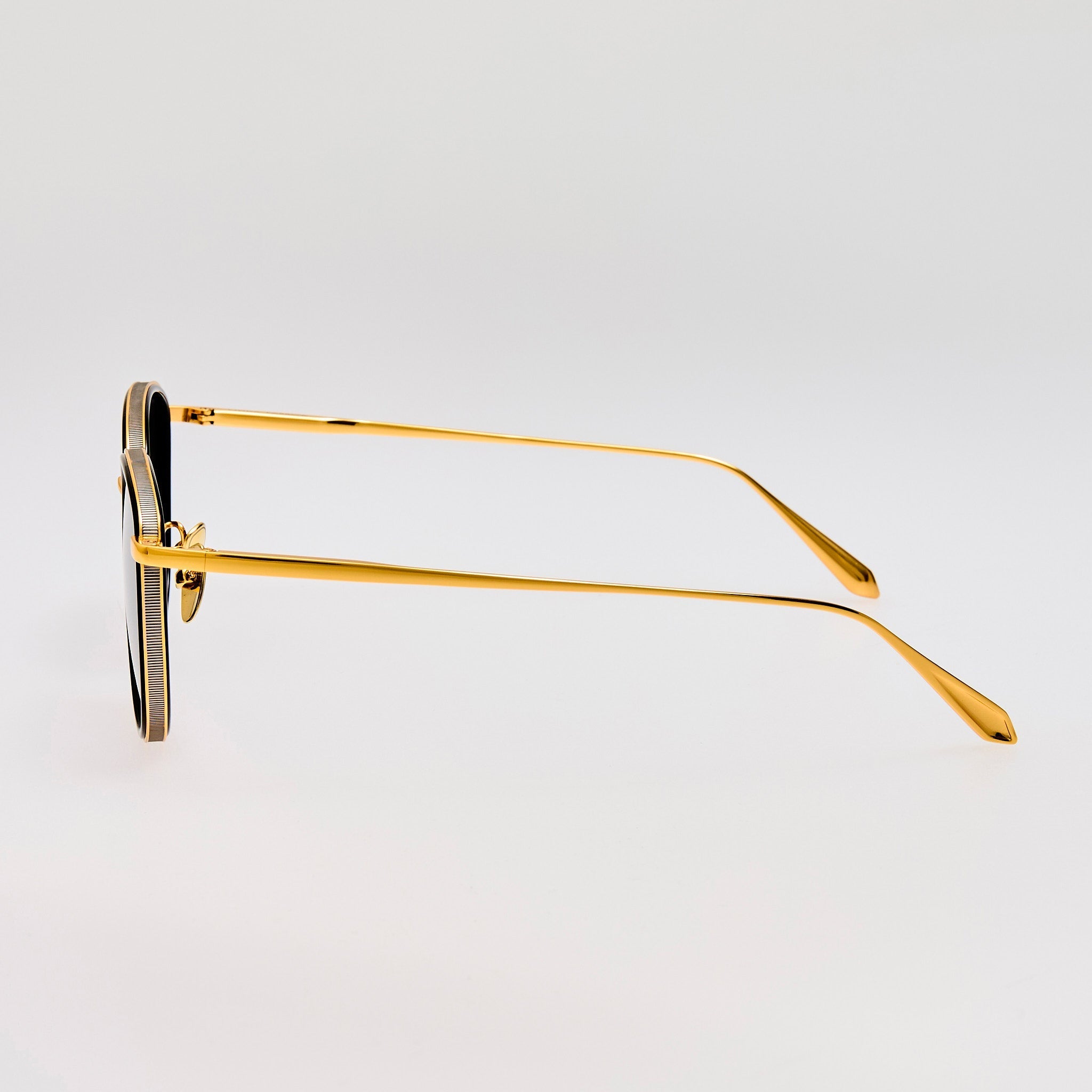Dahlia Sunglasses in 22K Gold and Grey - LINDA FARROW - Sunglasses -